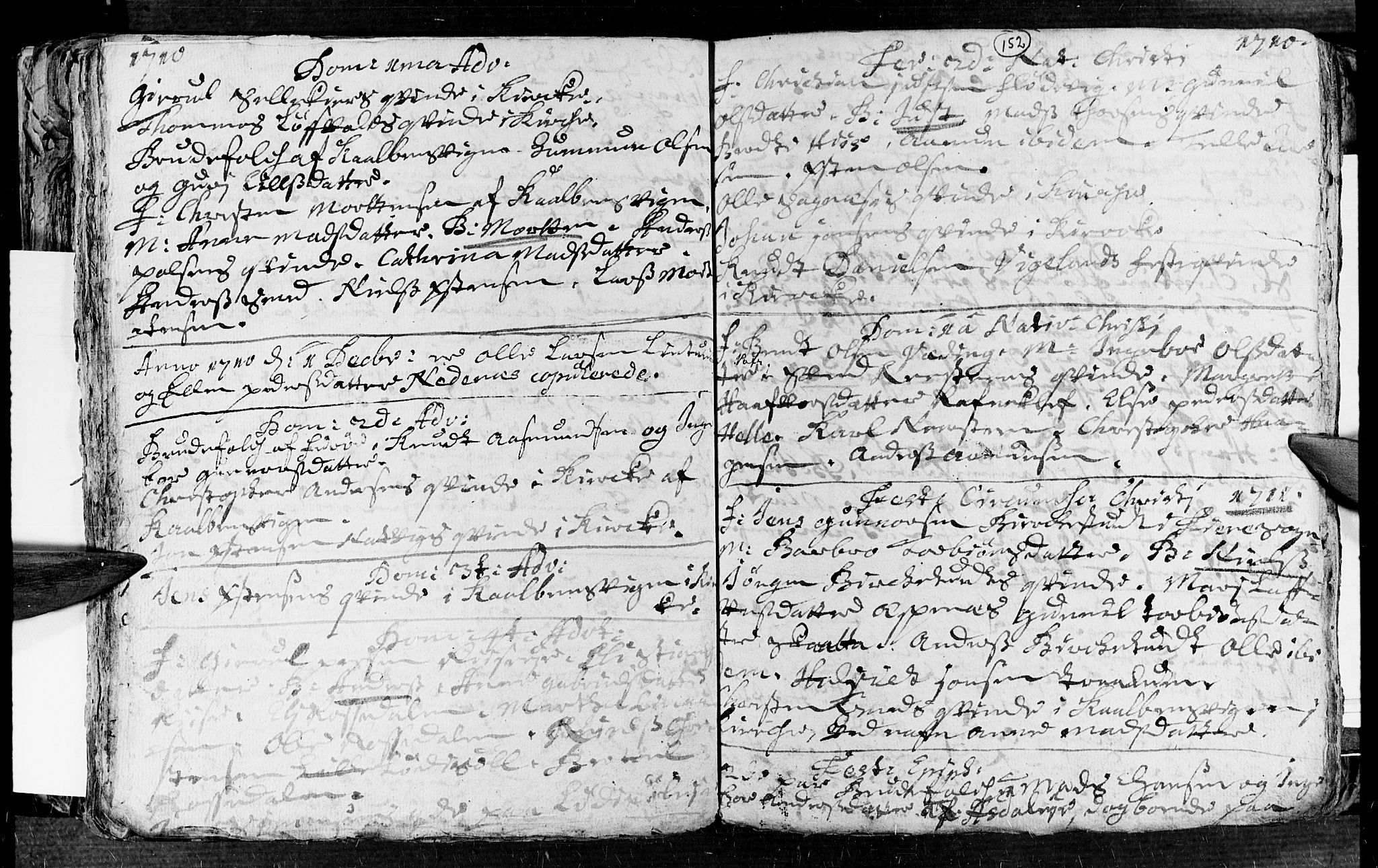 Øyestad sokneprestkontor, AV/SAK-1111-0049/F/Fa/L0002: Ministerialbok nr. A 2, 1692-1722, s. 152