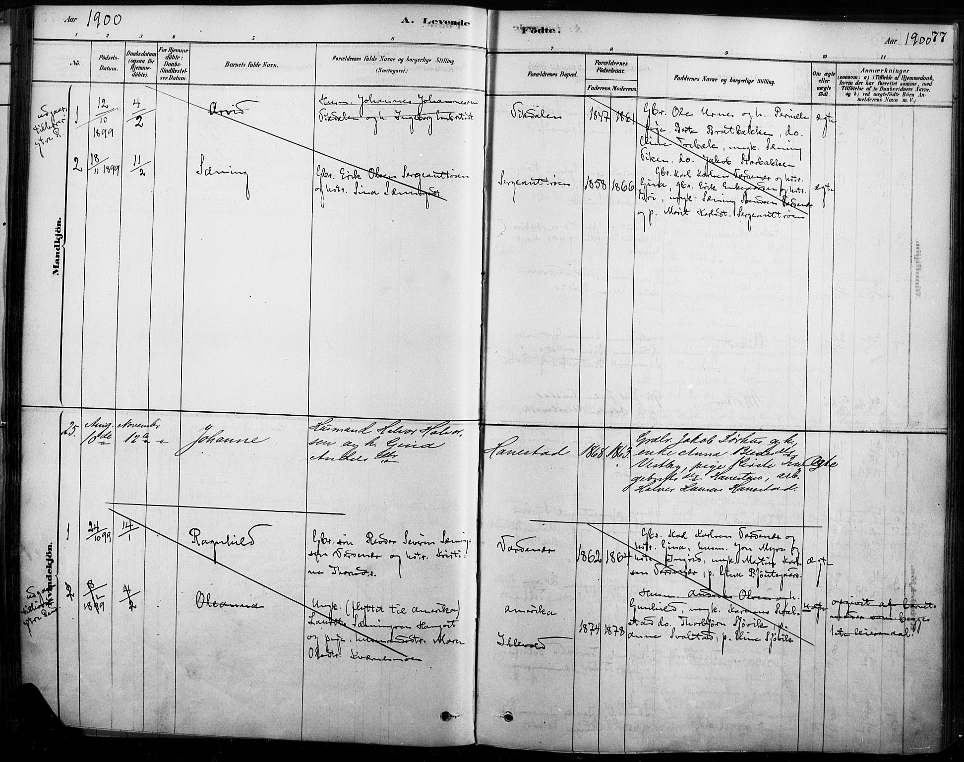 Rendalen prestekontor, SAH/PREST-054/H/Ha/Haa/L0009: Ministerialbok nr. 9, 1878-1901, s. 77