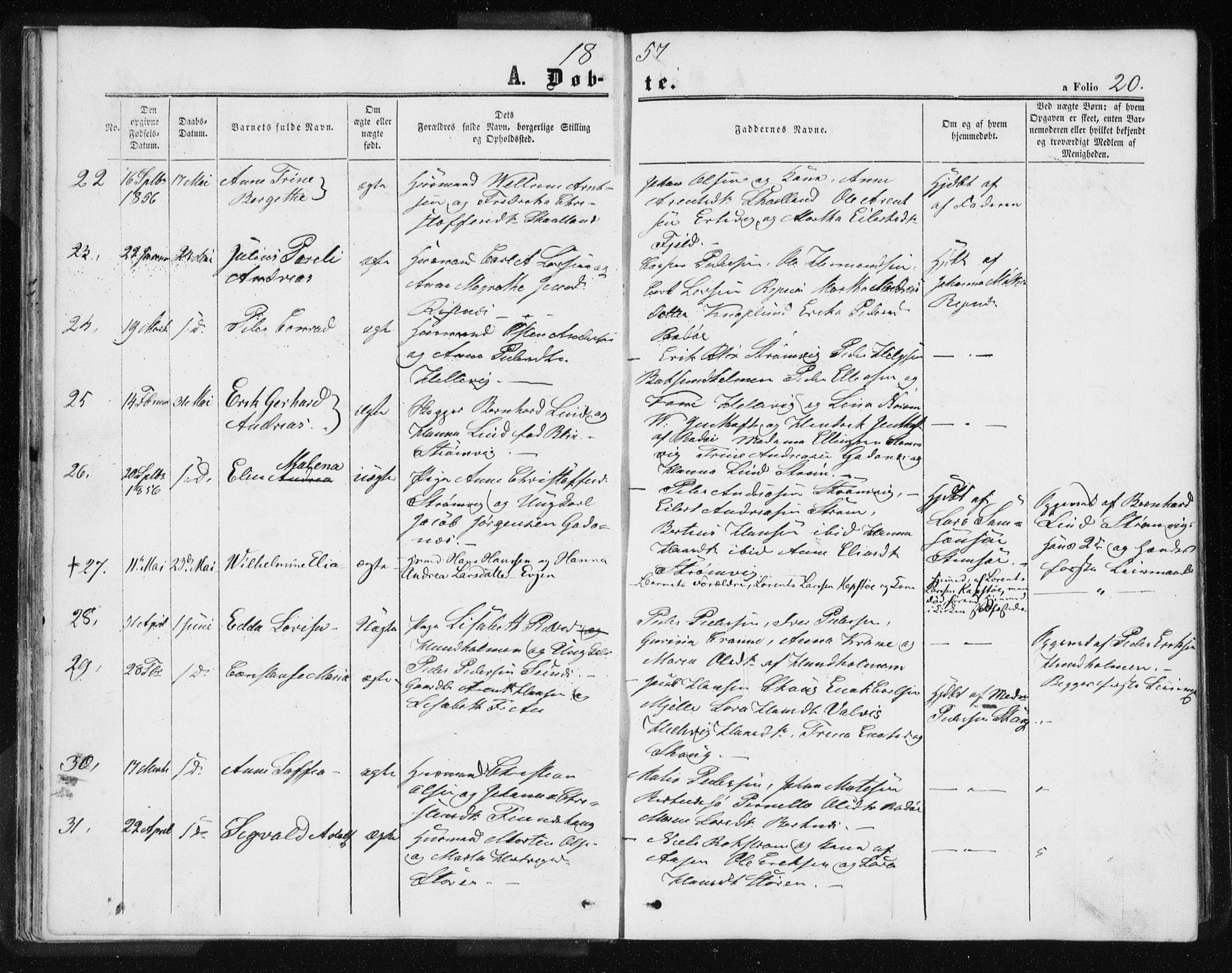 Ministerialprotokoller, klokkerbøker og fødselsregistre - Nordland, AV/SAT-A-1459/801/L0028: Klokkerbok nr. 801C03, 1855-1867, s. 20