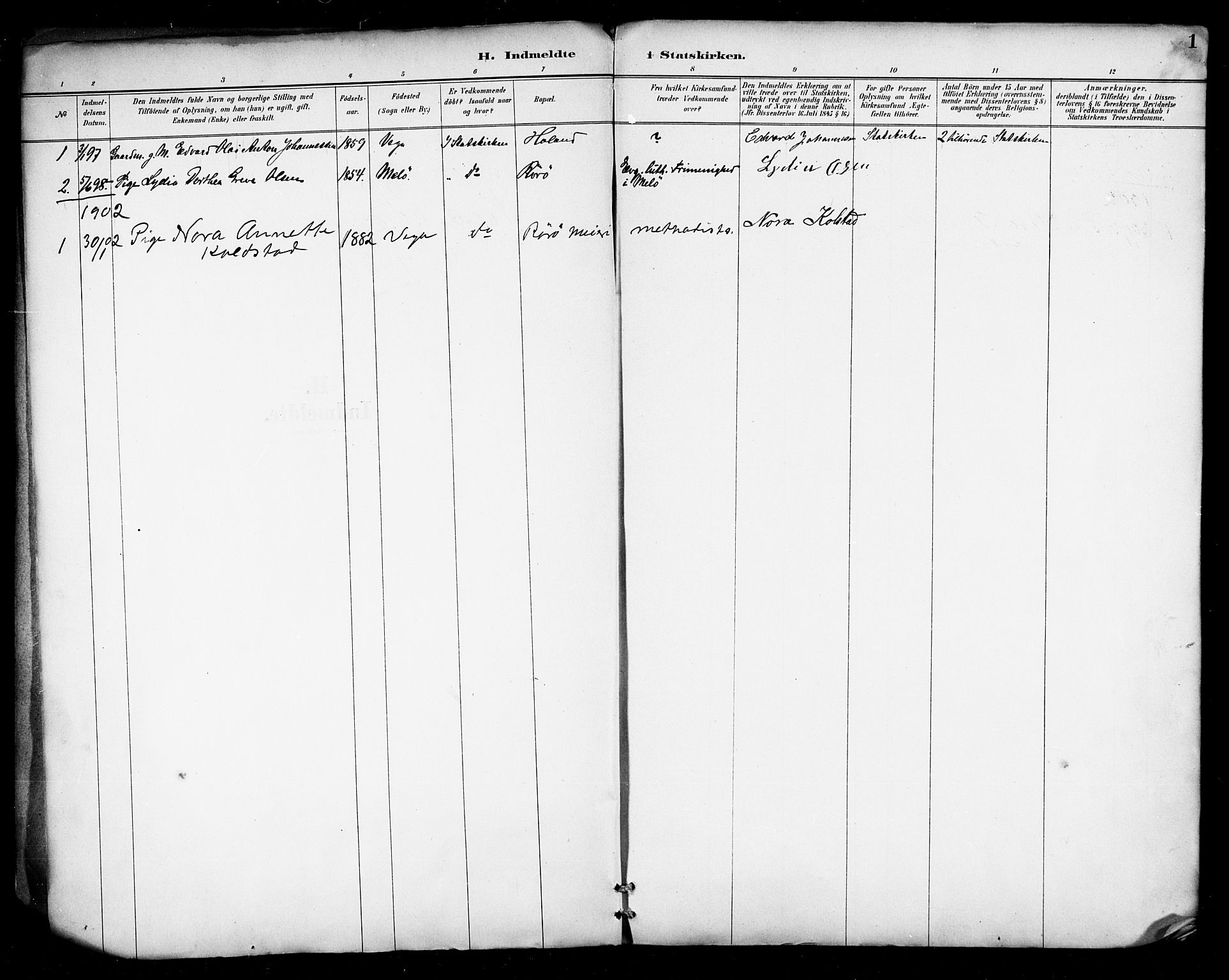 Ministerialprotokoller, klokkerbøker og fødselsregistre - Nordland, AV/SAT-A-1459/816/L0243: Ministerialbok nr. 816A09, 1893-1902, s. 1