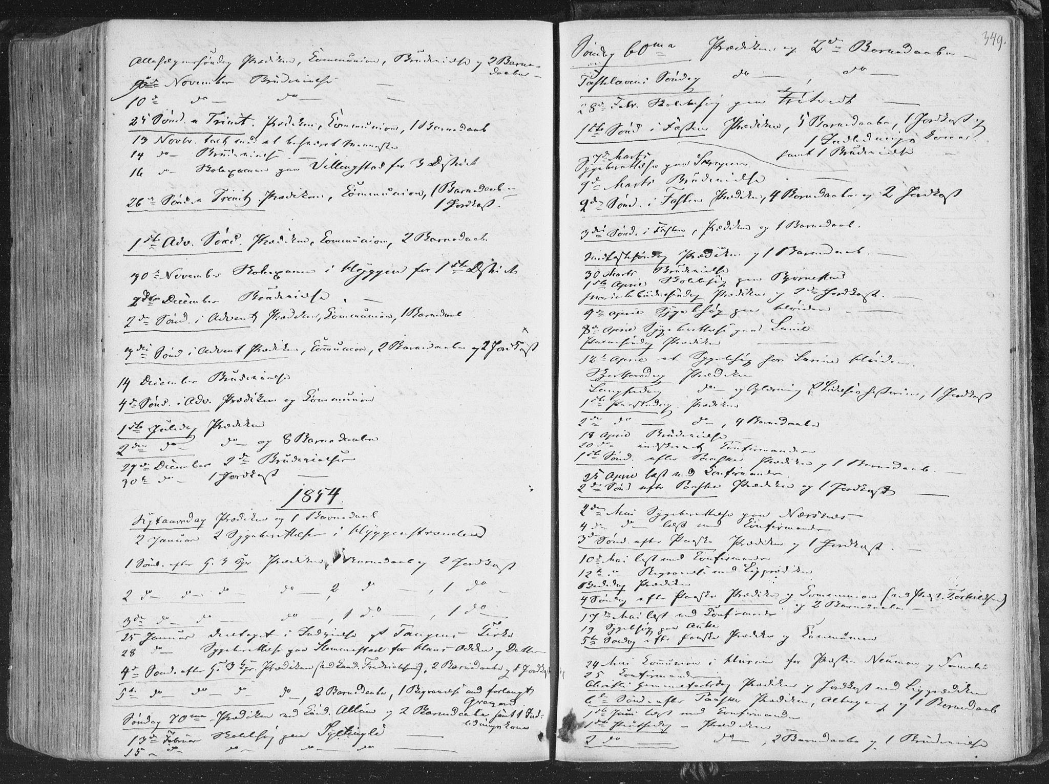 Røyken kirkebøker, AV/SAKO-A-241/F/Fa/L0005: Ministerialbok nr. 5, 1833-1856, s. 349