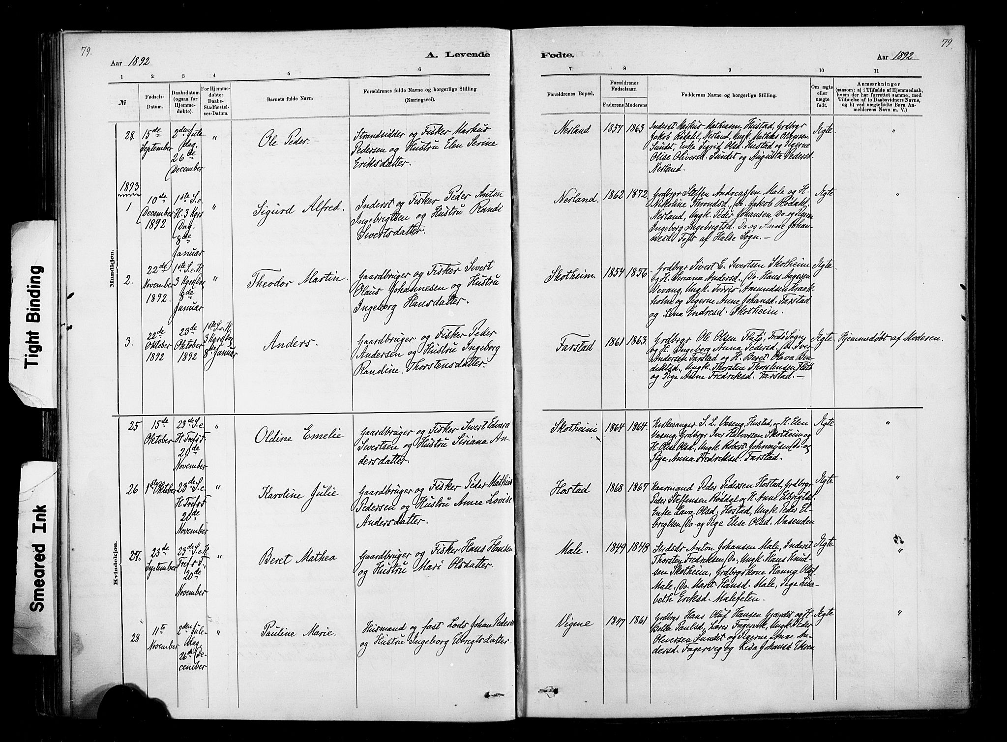 Ministerialprotokoller, klokkerbøker og fødselsregistre - Møre og Romsdal, AV/SAT-A-1454/567/L0778: Ministerialbok nr. 567A01, 1881-1903, s. 79