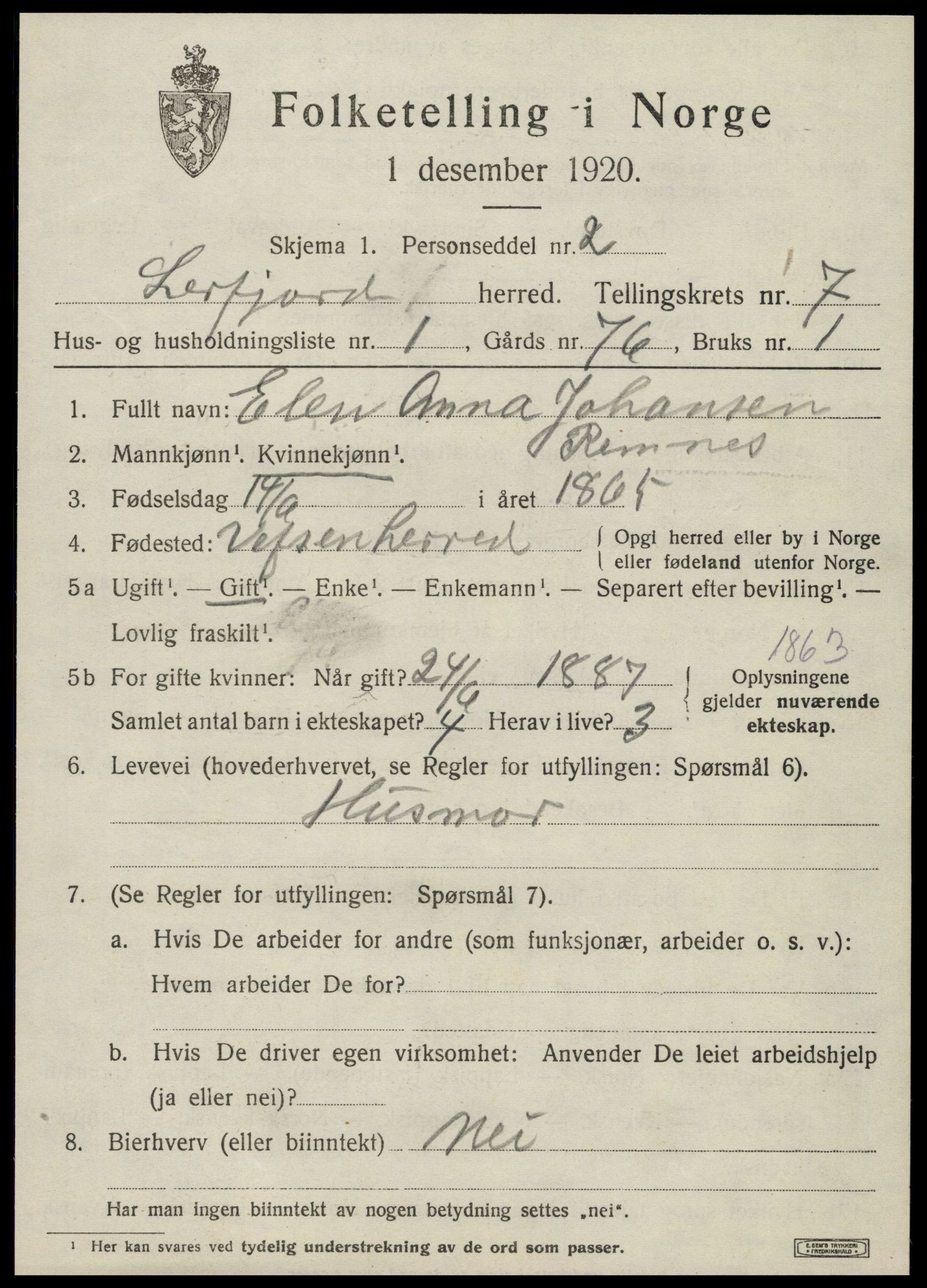 SAT, Folketelling 1920 for 1822 Leirfjord herred, 1920, s. 4363