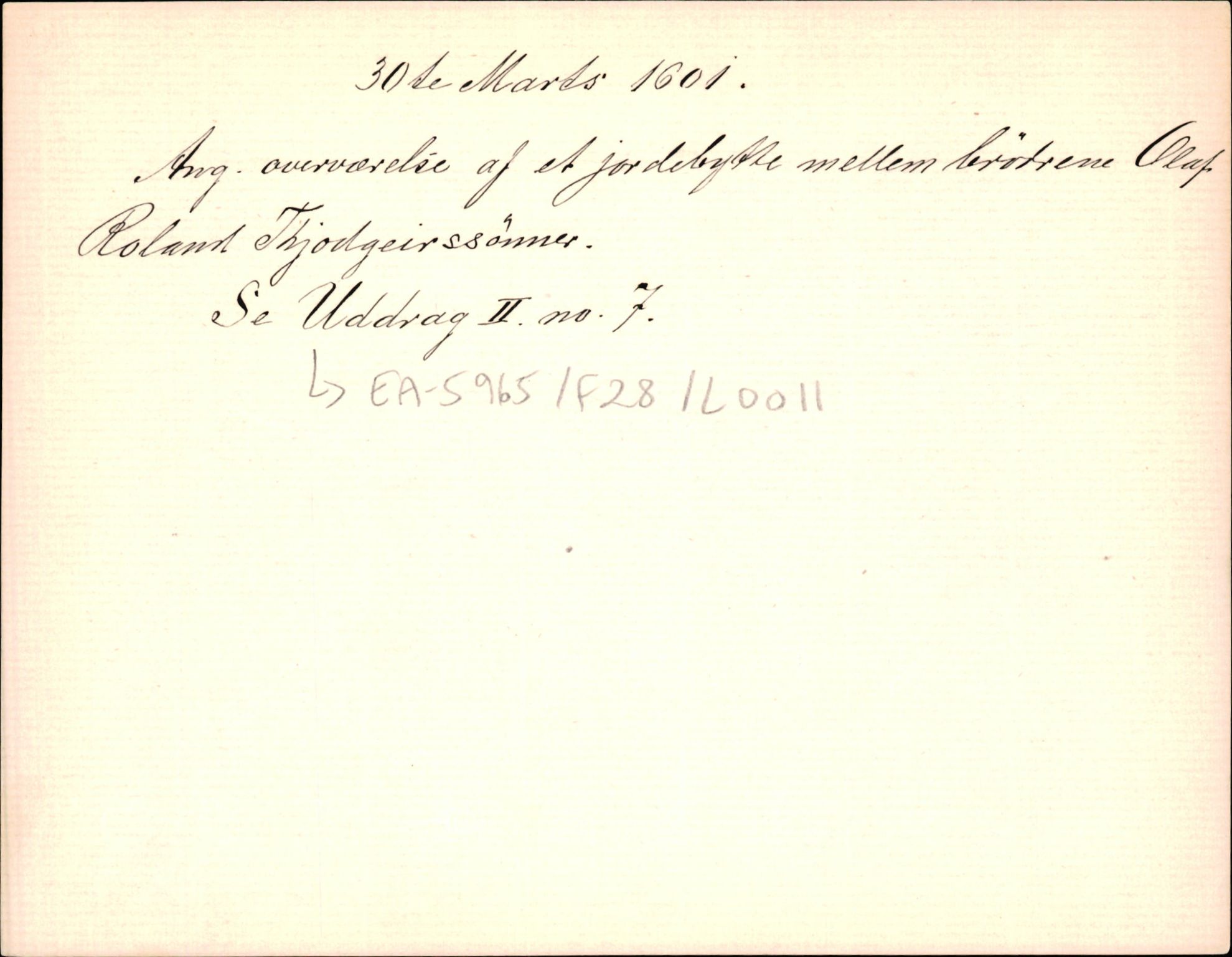 Riksarkivets diplomsamling, AV/RA-EA-5965/F35/F35d/L0002: Innlånte diplomer, seddelregister, 1592-1620, s. 309