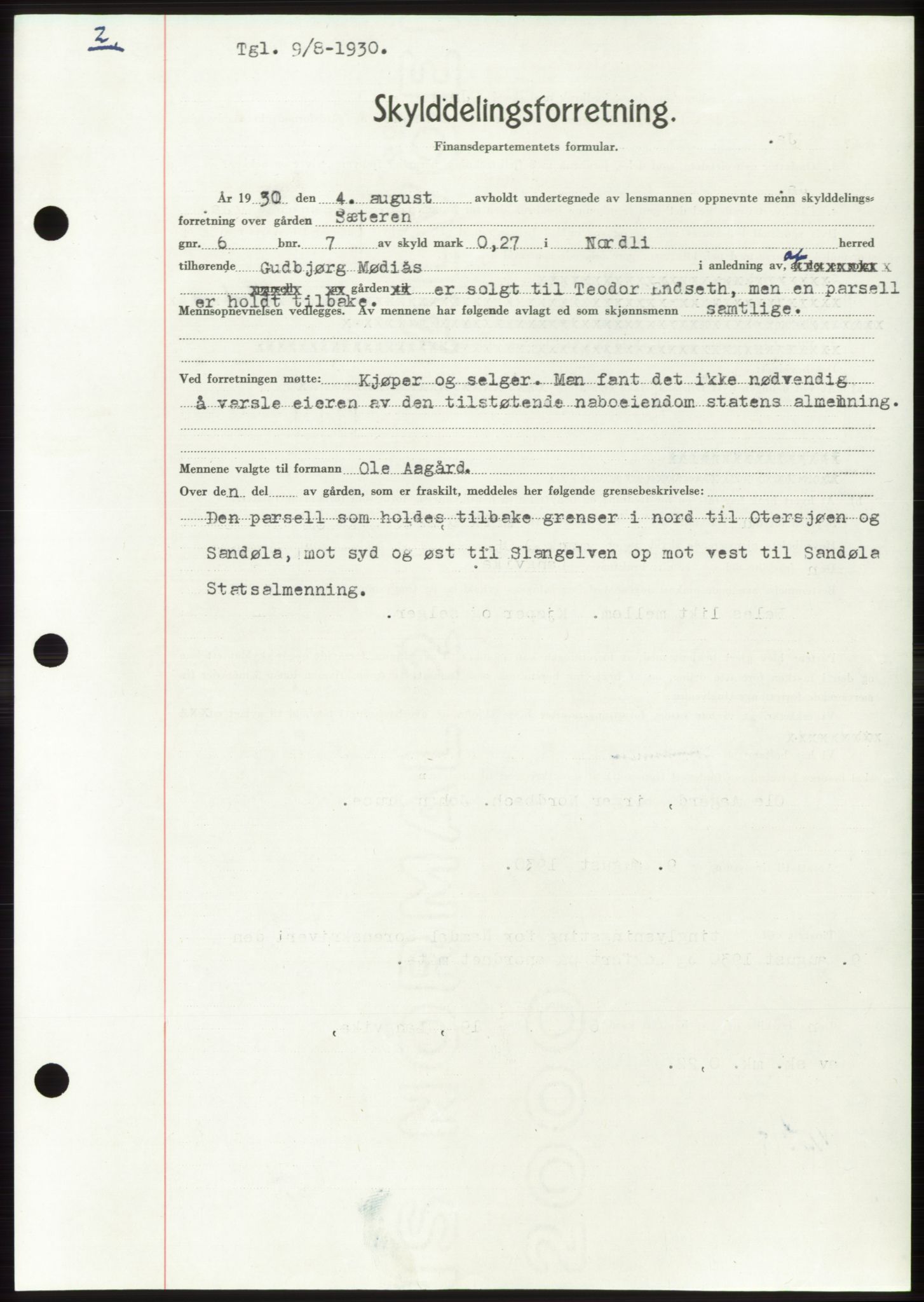 Namdal sorenskriveri, SAT/A-4133/1/2/2C: Pantebok nr. -, 1926-1930, Tingl.dato: 09.08.1930