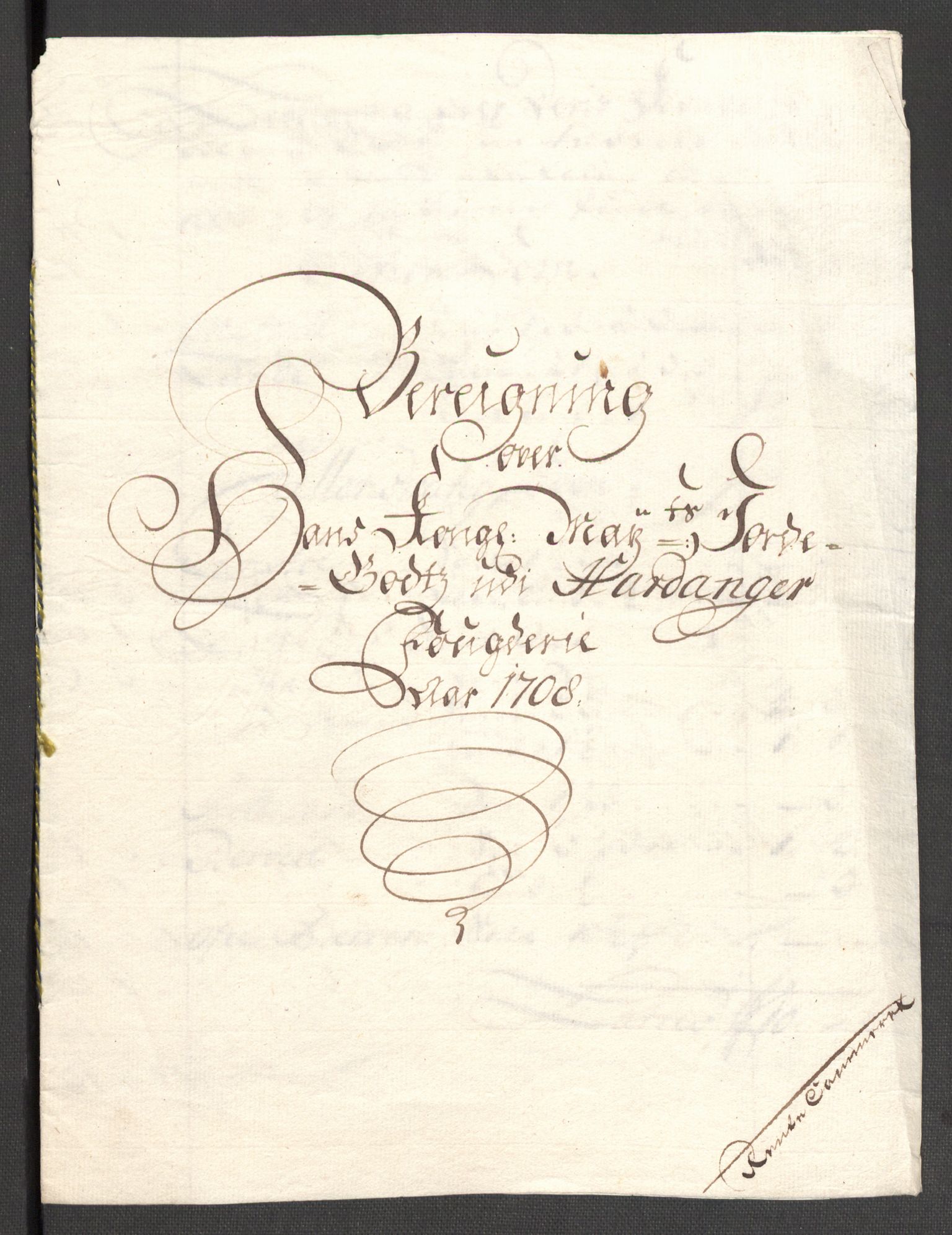 Rentekammeret inntil 1814, Reviderte regnskaper, Fogderegnskap, RA/EA-4092/R48/L2985: Fogderegnskap Sunnhordland og Hardanger, 1708, s. 187