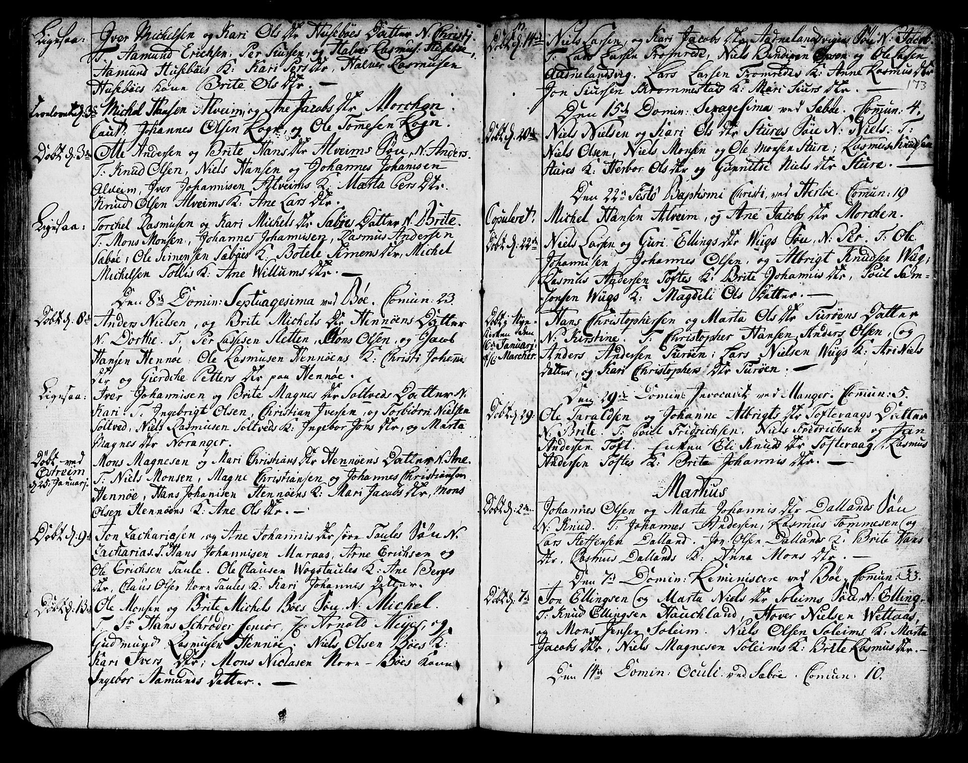 Manger sokneprestembete, AV/SAB-A-76801/H/Haa: Ministerialbok nr. A 1, 1759-1791, s. 173