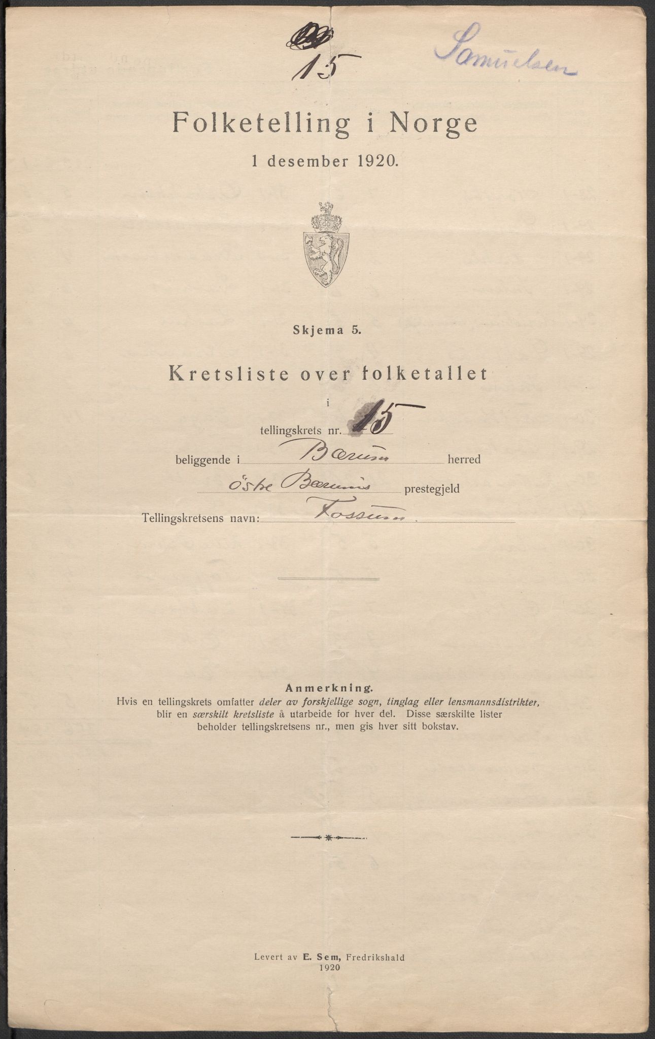SAO, Folketelling 1920 for 0219 Bærum herred, 1920, s. 94