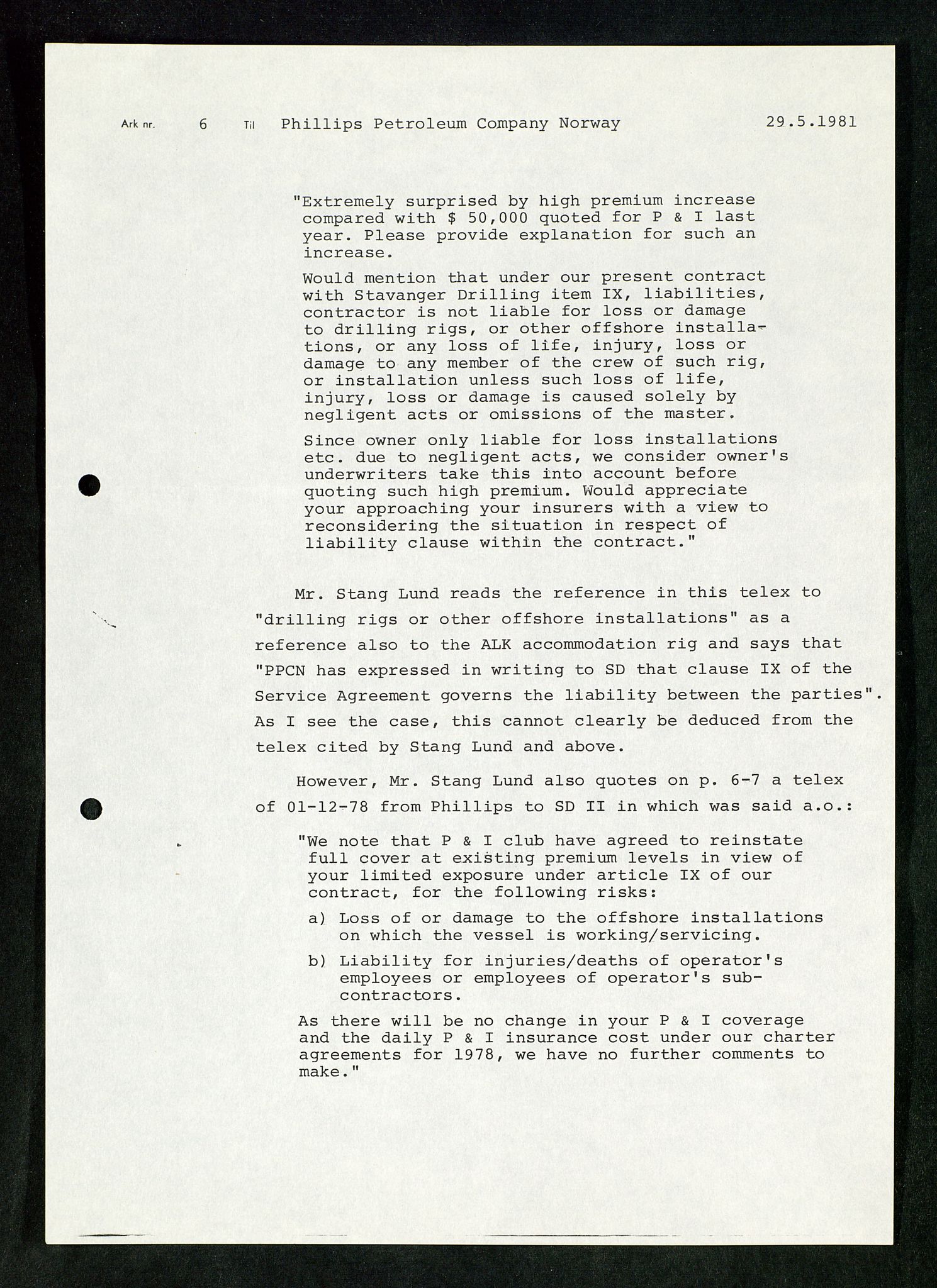 Pa 1503 - Stavanger Drilling AS, AV/SAST-A-101906/Da/L0017: Alexander L. Kielland - Saks- og korrespondansearkiv, 1981-1984, s. 197