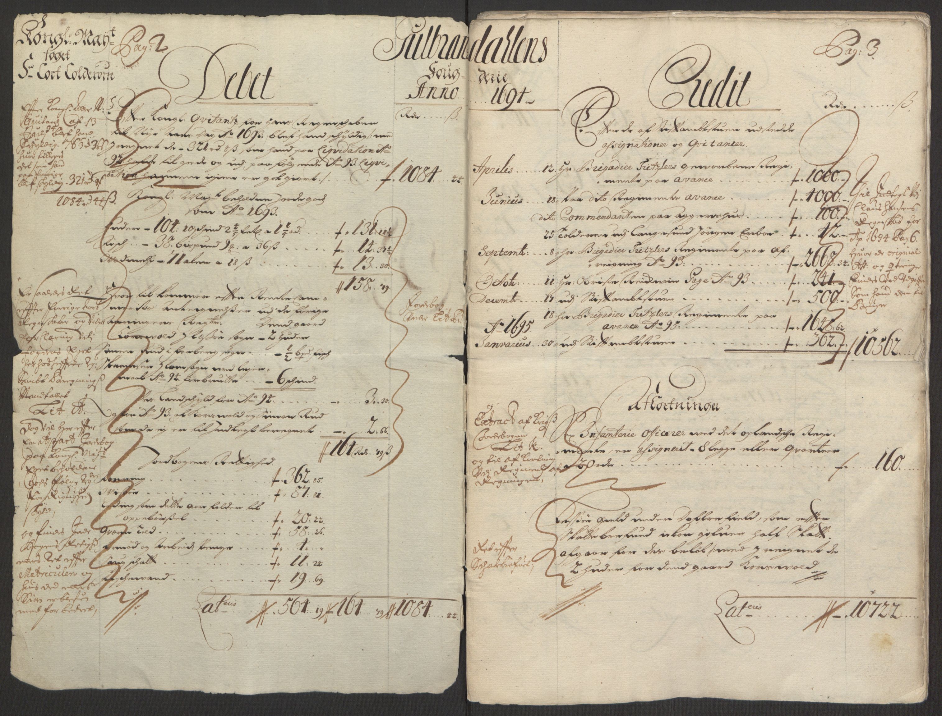 Rentekammeret inntil 1814, Reviderte regnskaper, Fogderegnskap, RA/EA-4092/R17/L1168: Fogderegnskap Gudbrandsdal, 1694, s. 4