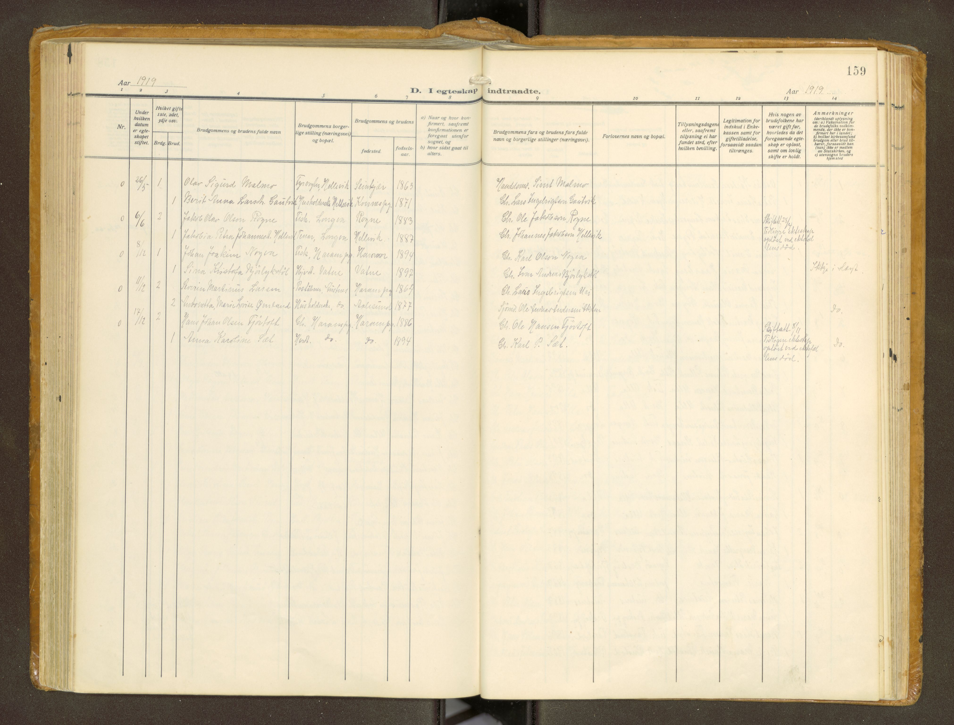 Ministerialprotokoller, klokkerbøker og fødselsregistre - Møre og Romsdal, AV/SAT-A-1454/536/L0518: Ministerialbok nr. 536A--, 1914-1931, s. 159