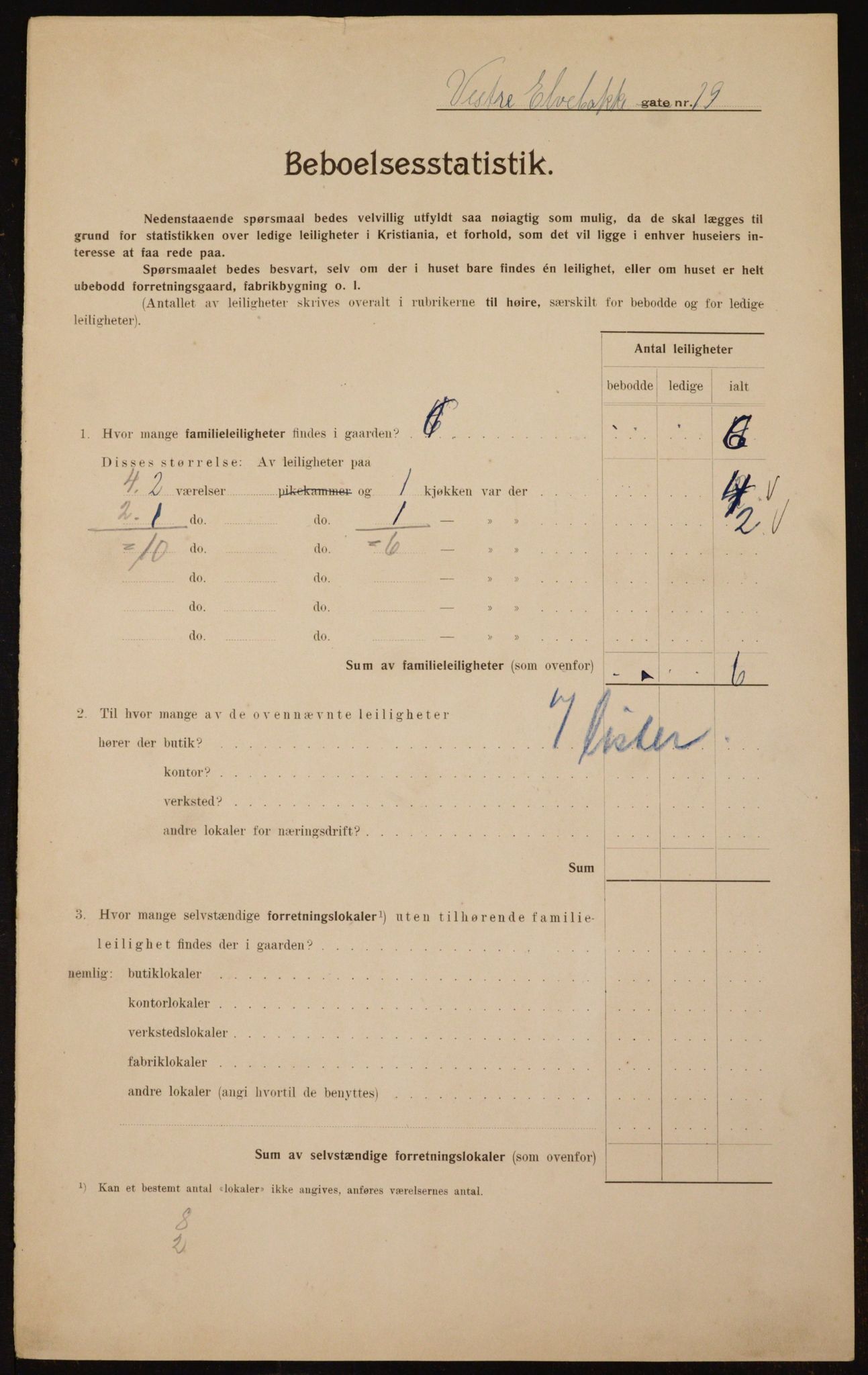 OBA, Kommunal folketelling 1.2.1910 for Kristiania, 1910, s. 116188