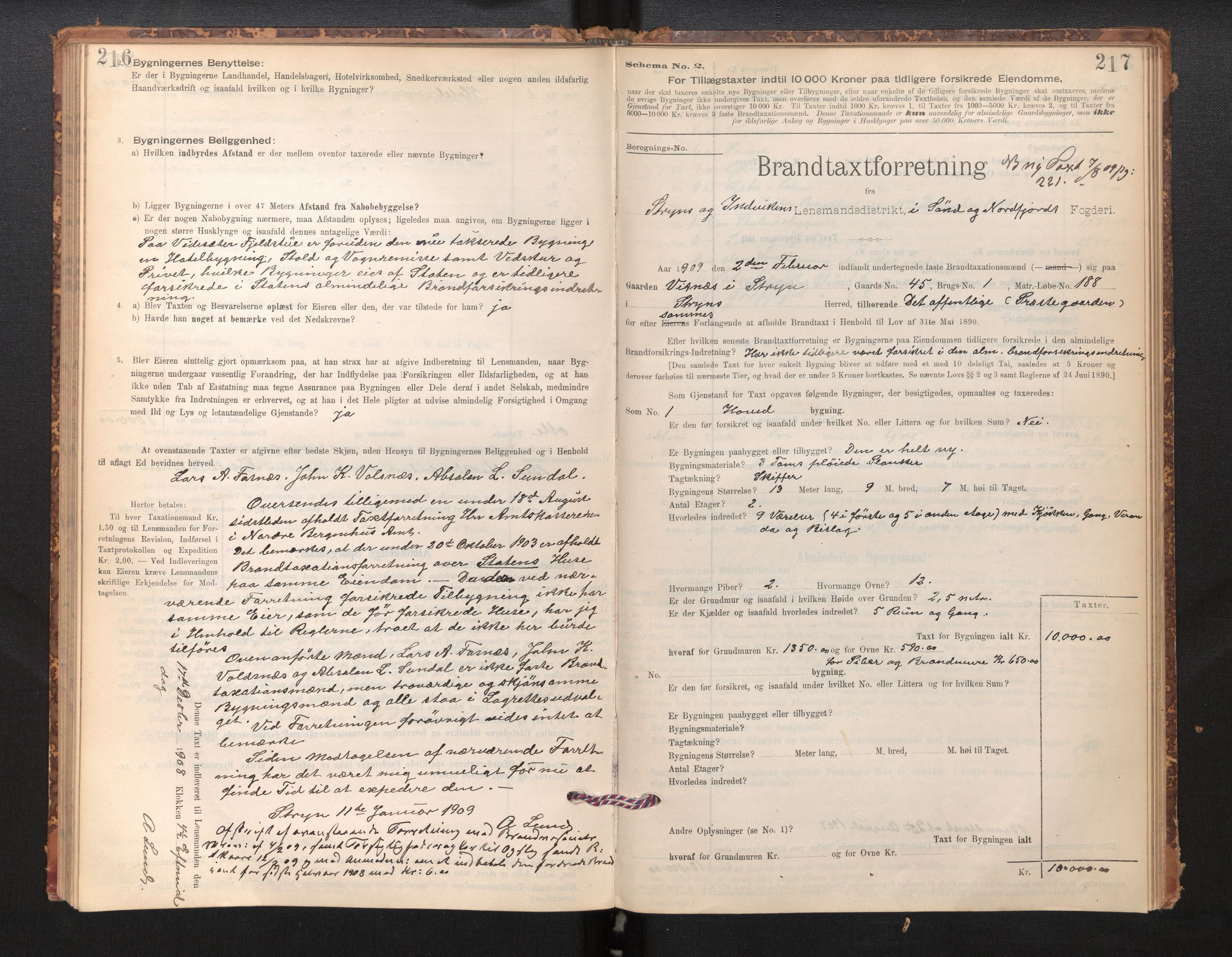 Lensmannen i Stryn og Innvik, SAB/A-30201/0012/L0002: Branntakstprotokoll, skjematakst, 1894-1942, s. 216-217