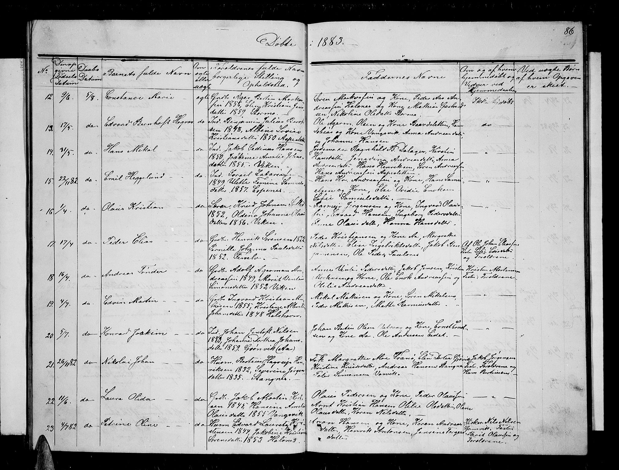 Tranøy sokneprestkontor, AV/SATØ-S-1313/I/Ia/Iab/L0003klokker: Klokkerbok nr. 3, 1861-1887, s. 86