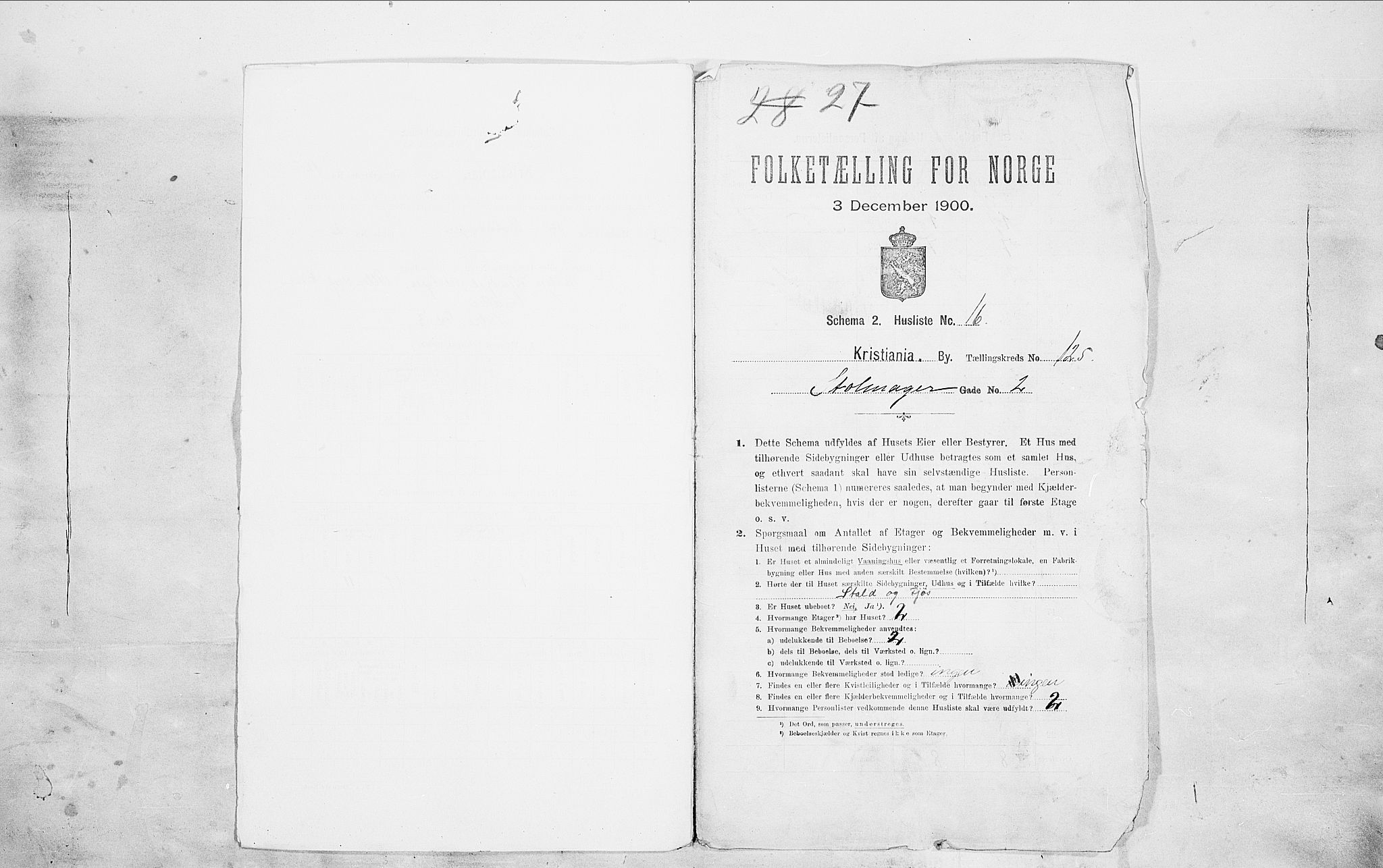 SAO, Folketelling 1900 for 0301 Kristiania kjøpstad, 1900, s. 91877