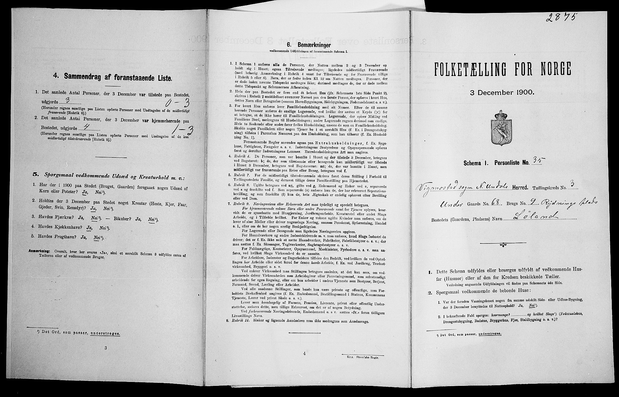 SAK, Folketelling 1900 for 1028 Nord-Audnedal herred, 1900, s. 323