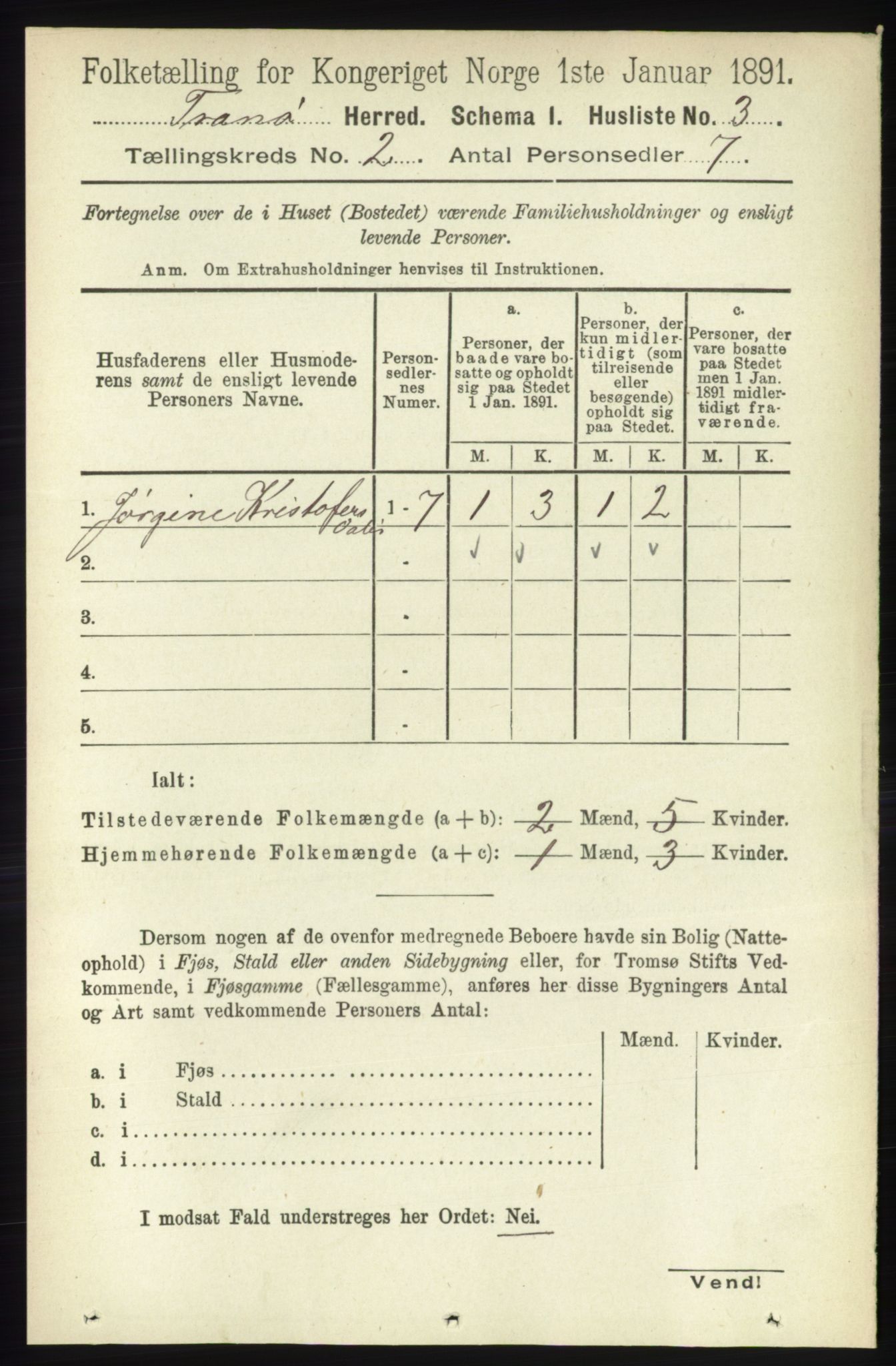 RA, Folketelling 1891 for 1927 Tranøy herred, 1891, s. 436