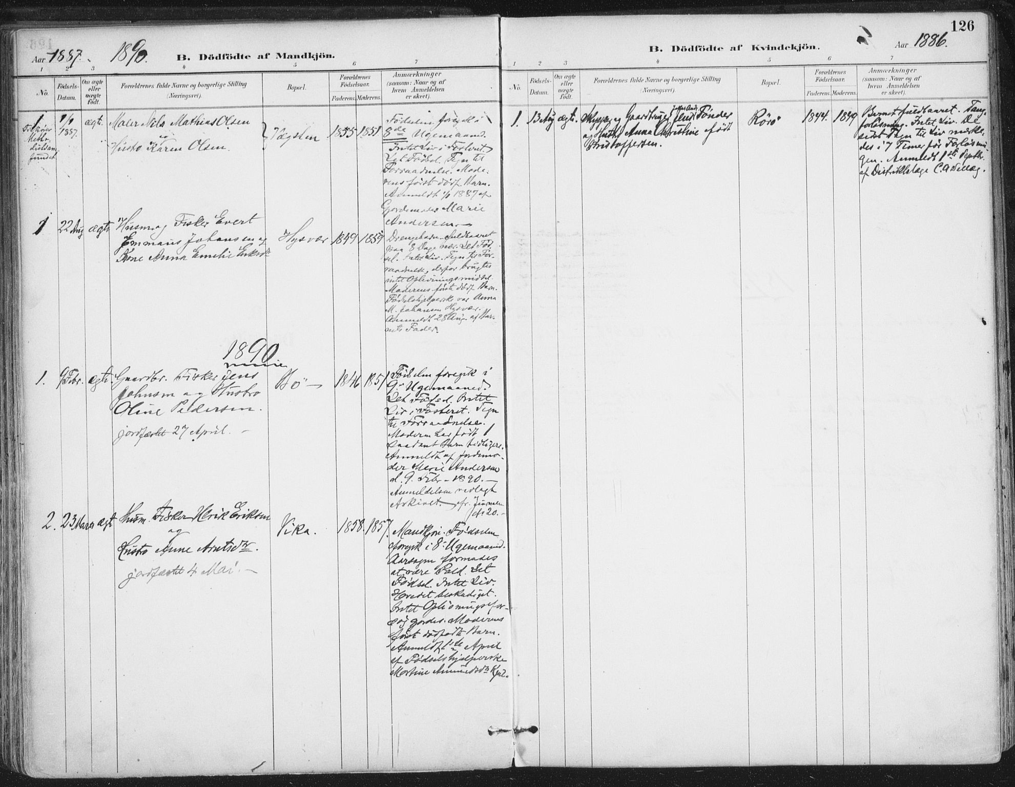 Ministerialprotokoller, klokkerbøker og fødselsregistre - Nordland, SAT/A-1459/816/L0244: Ministerialbok nr. 816A10, 1886-1903, s. 126