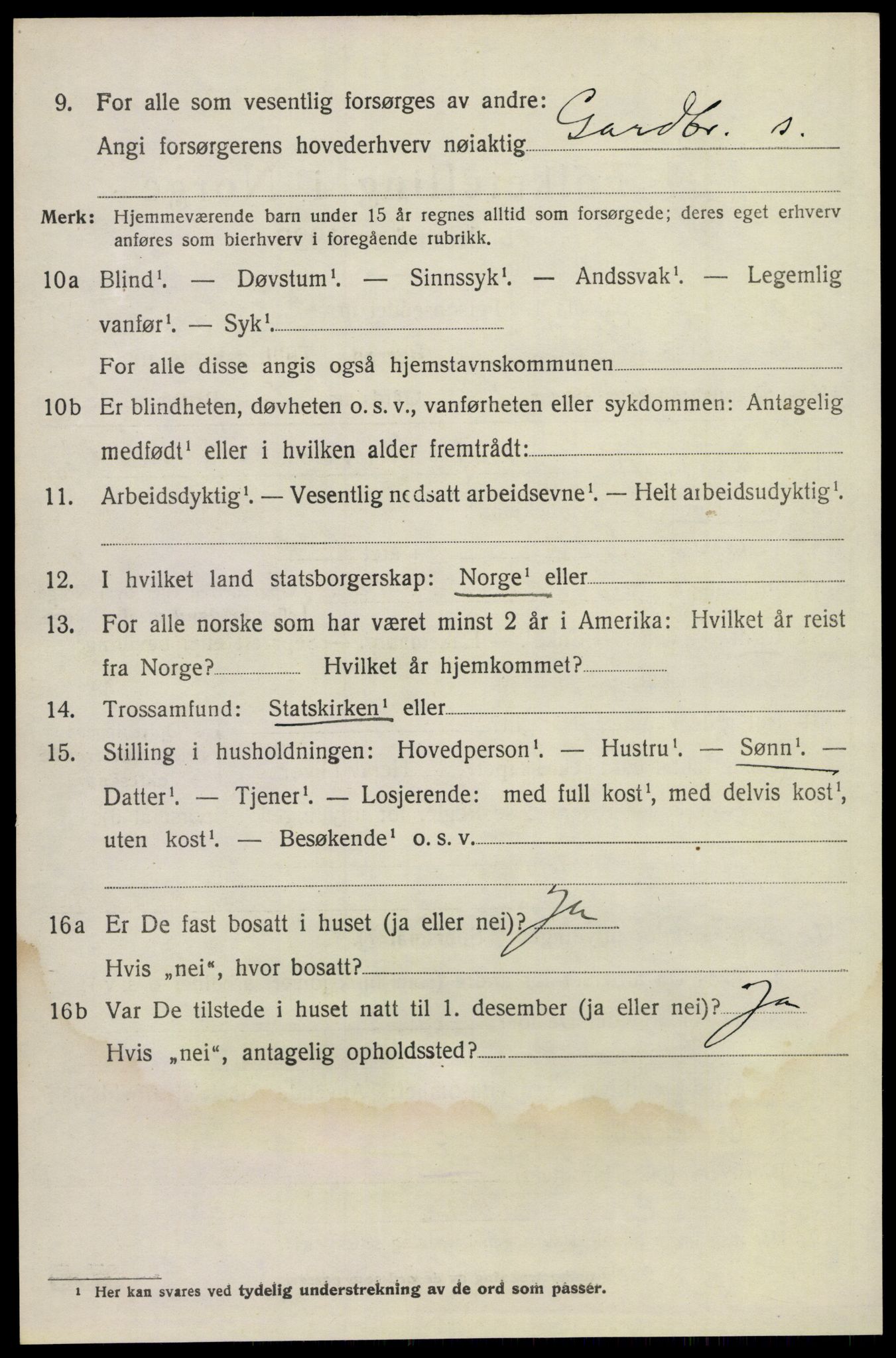 SAKO, Folketelling 1920 for 0820 Lunde herred, 1920, s. 1620