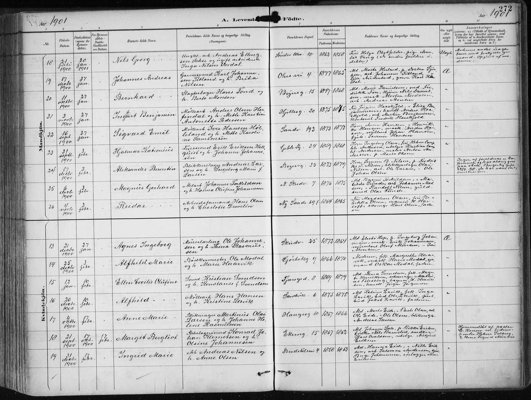 Sandviken Sokneprestembete, SAB/A-77601/H/Ha/L0005: Ministerialbok nr. B 2, 1891-1901, s. 272