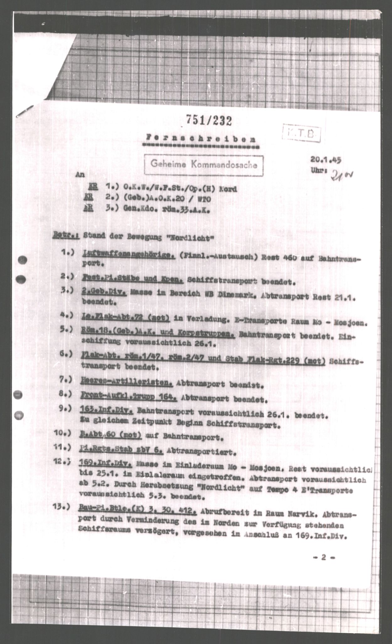 Forsvarets Overkommando. 2 kontor. Arkiv 11.4. Spredte tyske arkivsaker, AV/RA-RAFA-7031/D/Dar/Dara/L0006: Krigsdagbøker for 20. Gebirgs-Armee-Oberkommando (AOK 20), 1945, s. 681