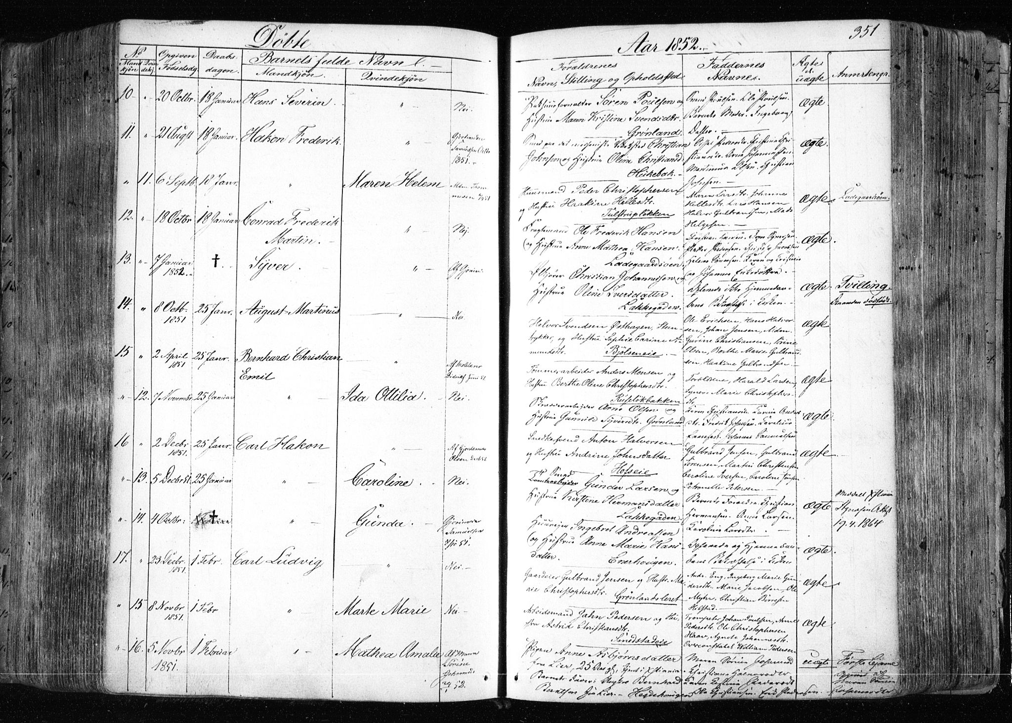 Aker prestekontor kirkebøker, AV/SAO-A-10861/F/L0019: Ministerialbok nr. 19, 1842-1852, s. 351