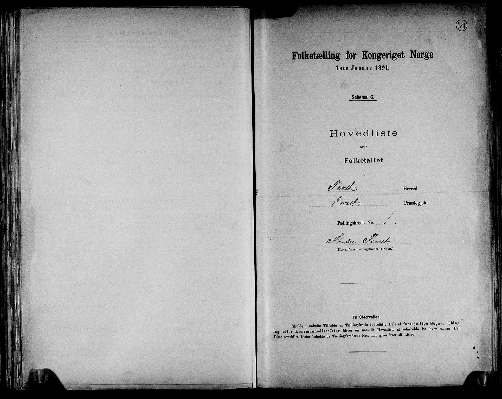 RA, Folketelling 1891 for 0437 Tynset herred, 1891, s. 4