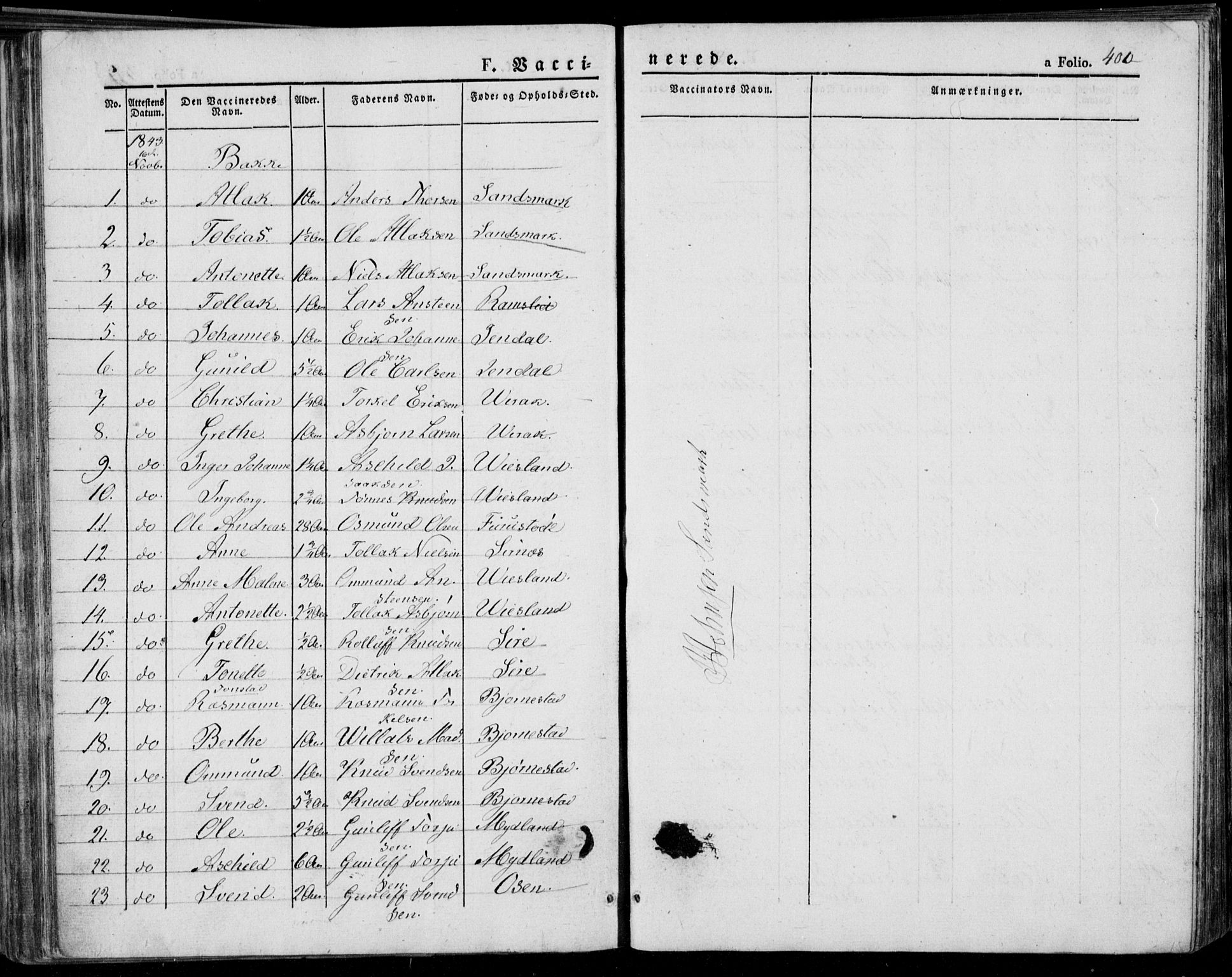Bakke sokneprestkontor, AV/SAK-1111-0002/F/Fa/Faa/L0004: Ministerialbok nr. A 4, 1834-1846, s. 400