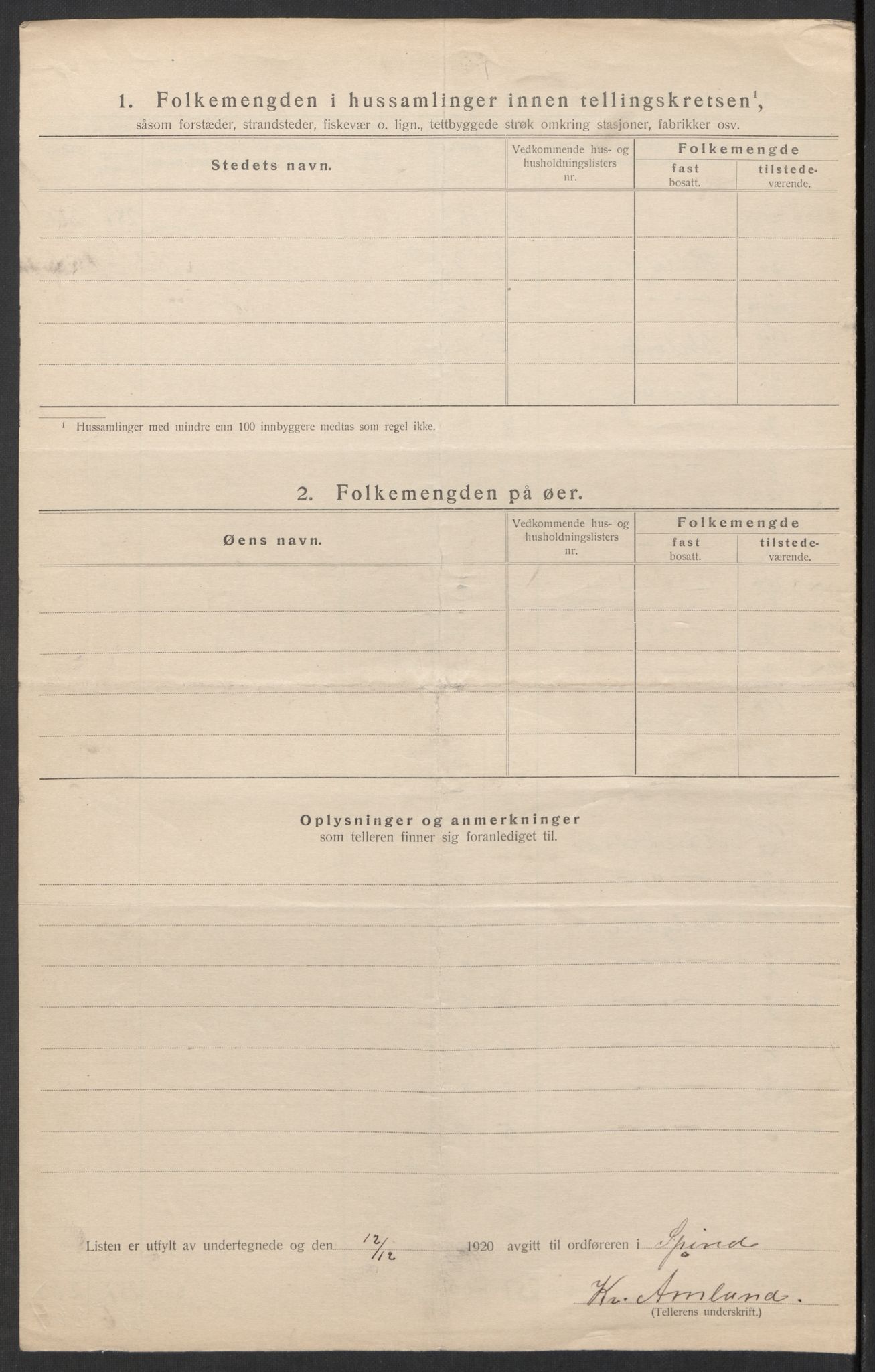 SAK, Folketelling 1920 for 1040 Spind herred, 1920, s. 18