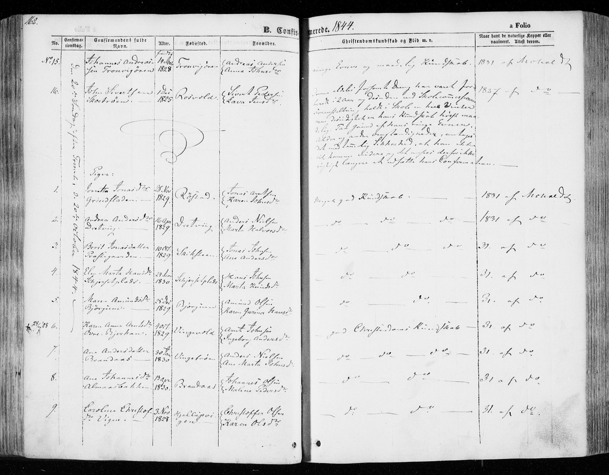 Ministerialprotokoller, klokkerbøker og fødselsregistre - Nord-Trøndelag, AV/SAT-A-1458/701/L0007: Ministerialbok nr. 701A07 /1, 1842-1854, s. 162