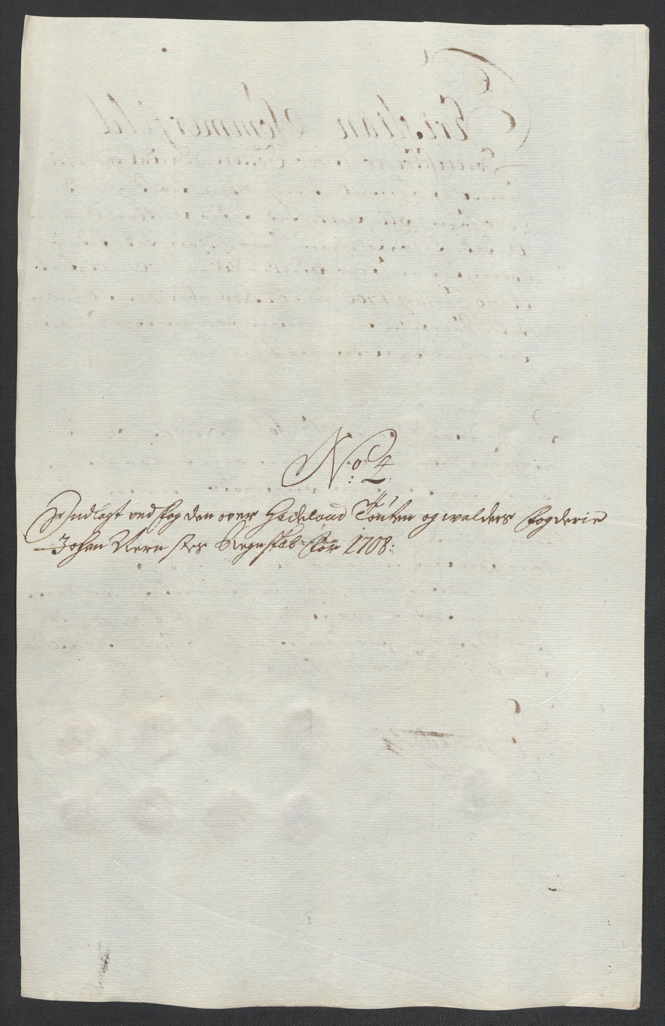 Rentekammeret inntil 1814, Reviderte regnskaper, Fogderegnskap, AV/RA-EA-4092/R18/L1305: Fogderegnskap Hadeland, Toten og Valdres, 1707-1708, s. 432