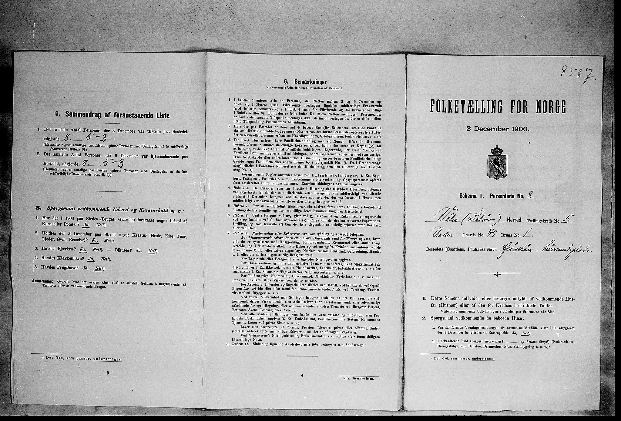 SAH, Folketelling 1900 for 0426 Våler herred, 1900, s. 657