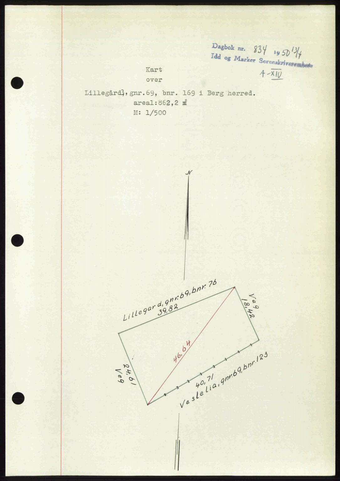 Idd og Marker sorenskriveri, AV/SAO-A-10283/G/Gb/Gbb/L0014: Pantebok nr. A14, 1950-1950, Dagboknr: 834/1950