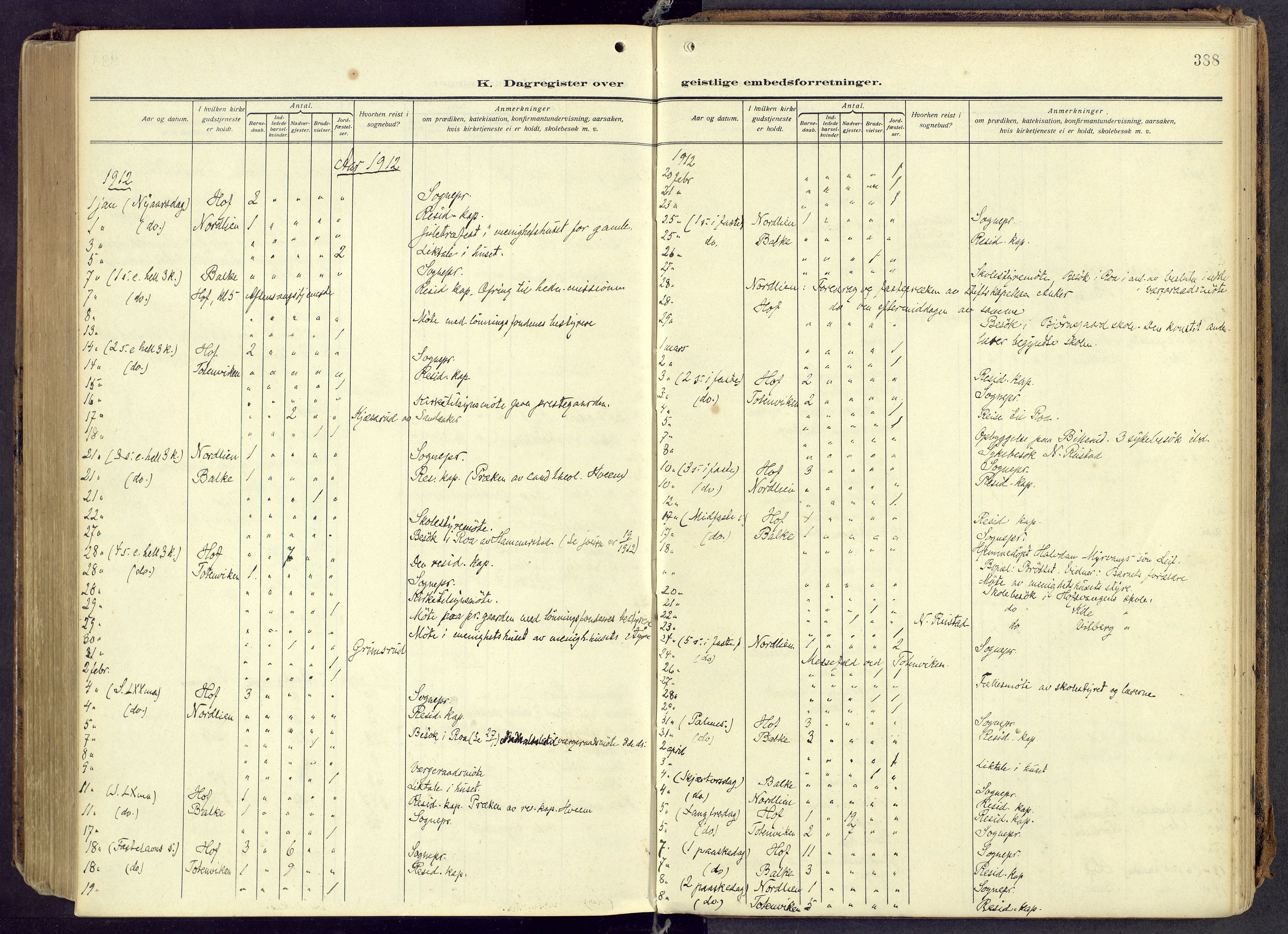 Østre Toten prestekontor, SAH/PREST-104/H/Ha/Haa/L0010: Ministerialbok nr. 10, 1910-1920, s. 388