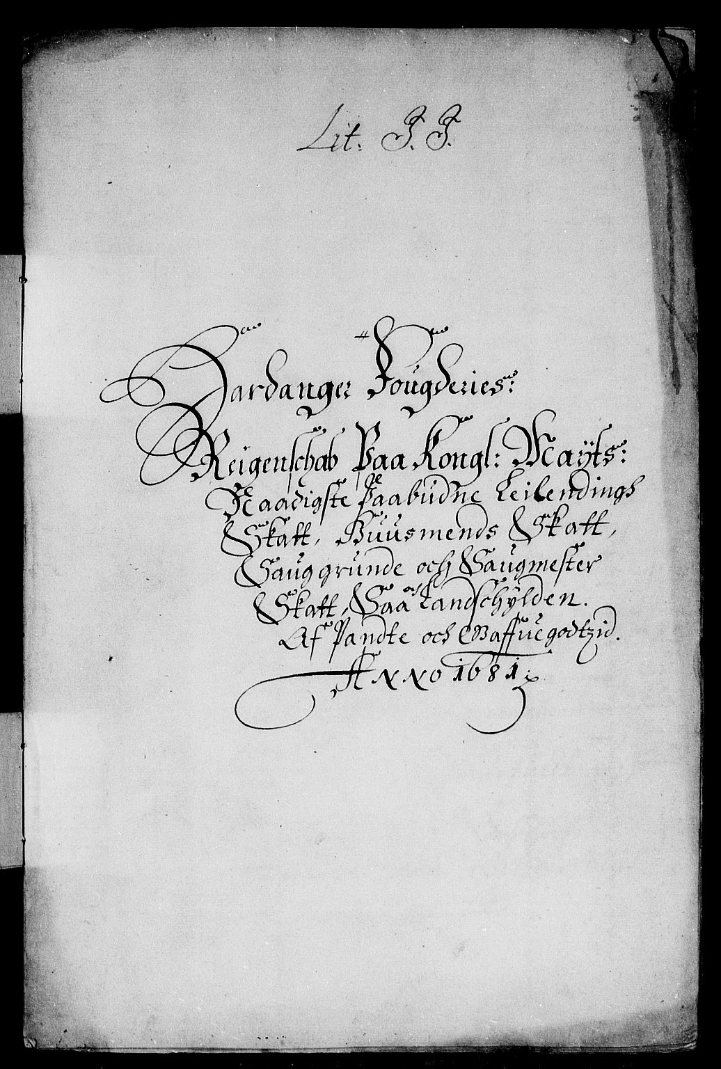 Rentekammeret inntil 1814, Reviderte regnskaper, Stiftamtstueregnskaper, Bergen stiftamt, RA/EA-6043/R/Rc/L0061: Bergen stiftamt, 1681