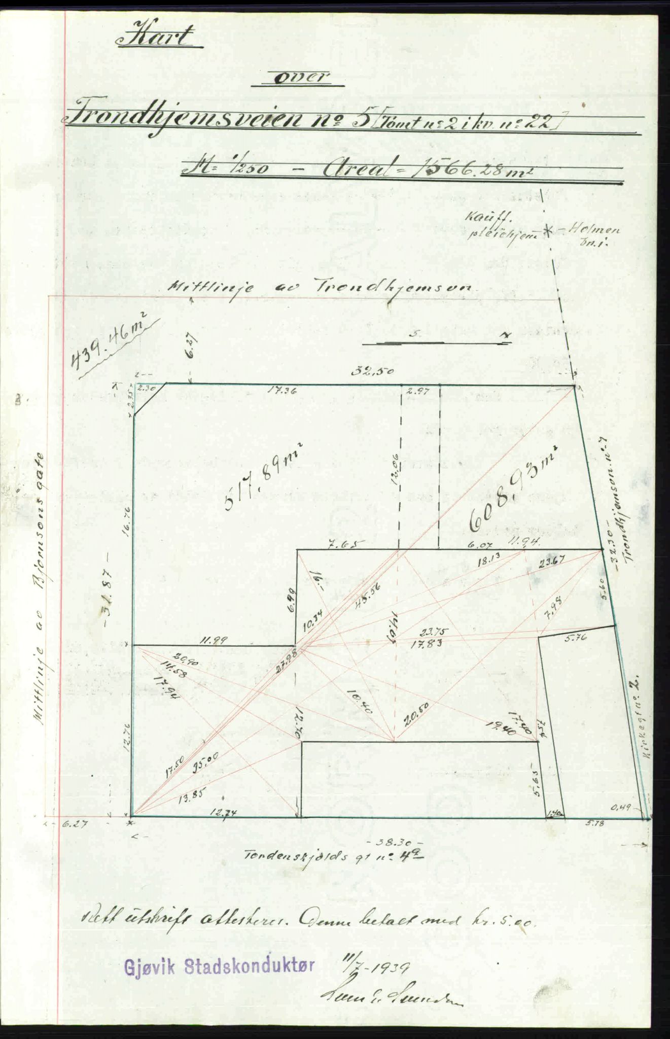 Toten tingrett, AV/SAH-TING-006/H/Hb/Hbc/L0006: Pantebok nr. Hbc-06, 1939-1939, Dagboknr: 2106/1939