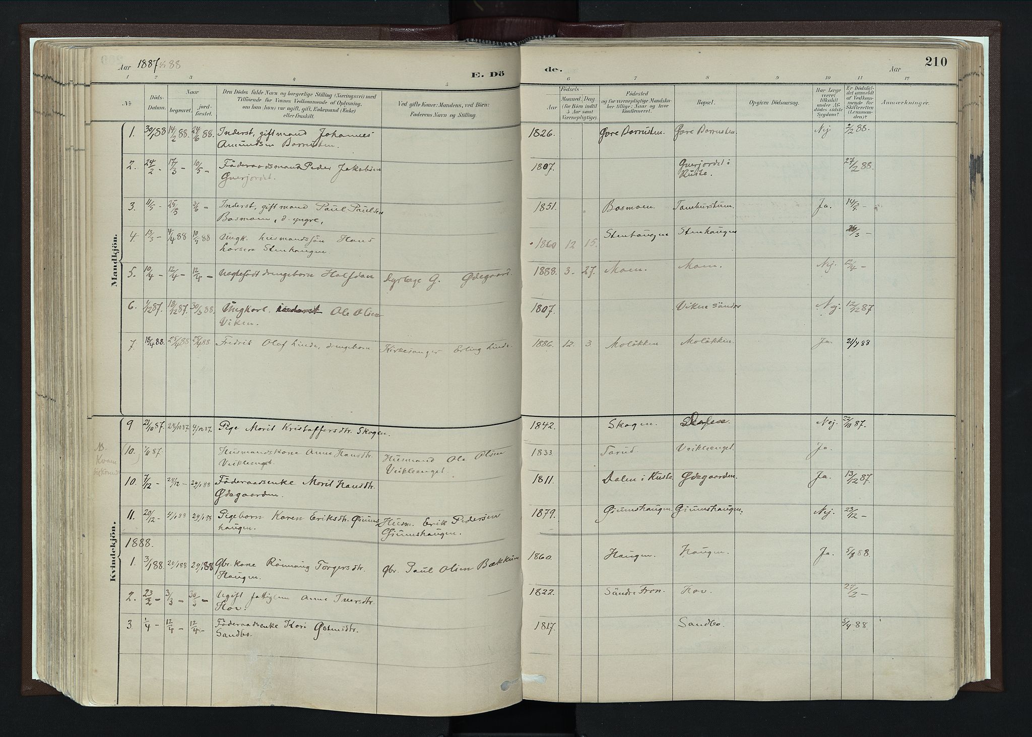 Nord-Fron prestekontor, AV/SAH-PREST-080/H/Ha/Haa/L0004: Ministerialbok nr. 4, 1884-1914, s. 210