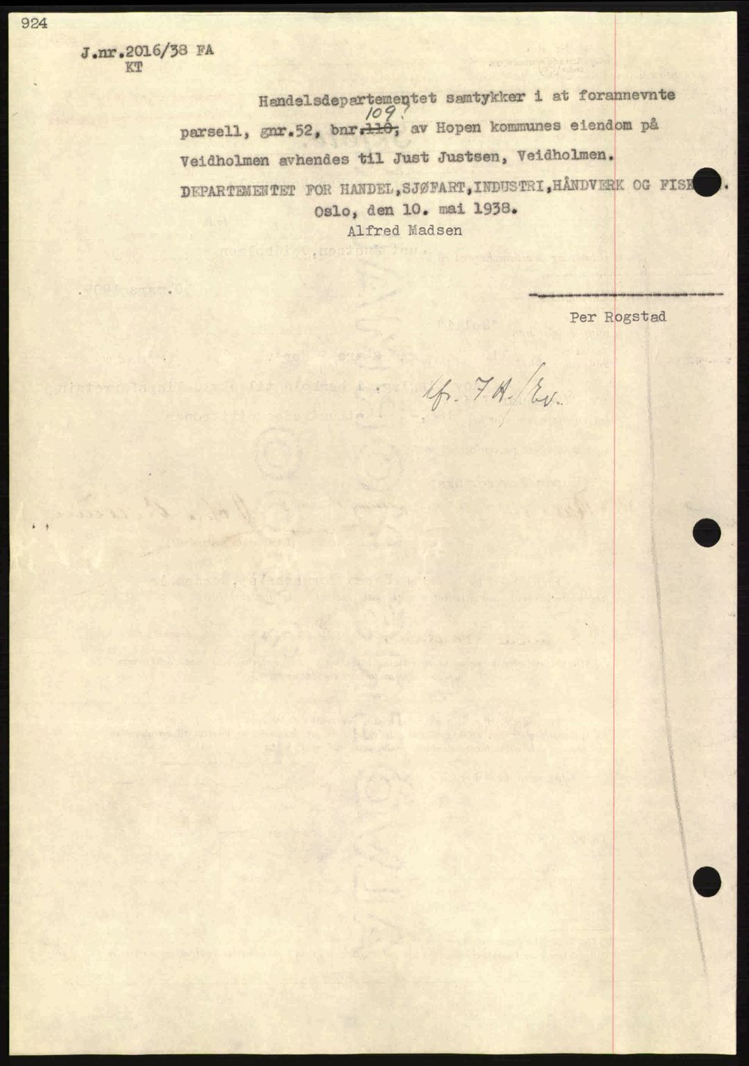 Nordmøre sorenskriveri, AV/SAT-A-4132/1/2/2Ca: Pantebok nr. A83, 1938-1938, Dagboknr: 1423/1938