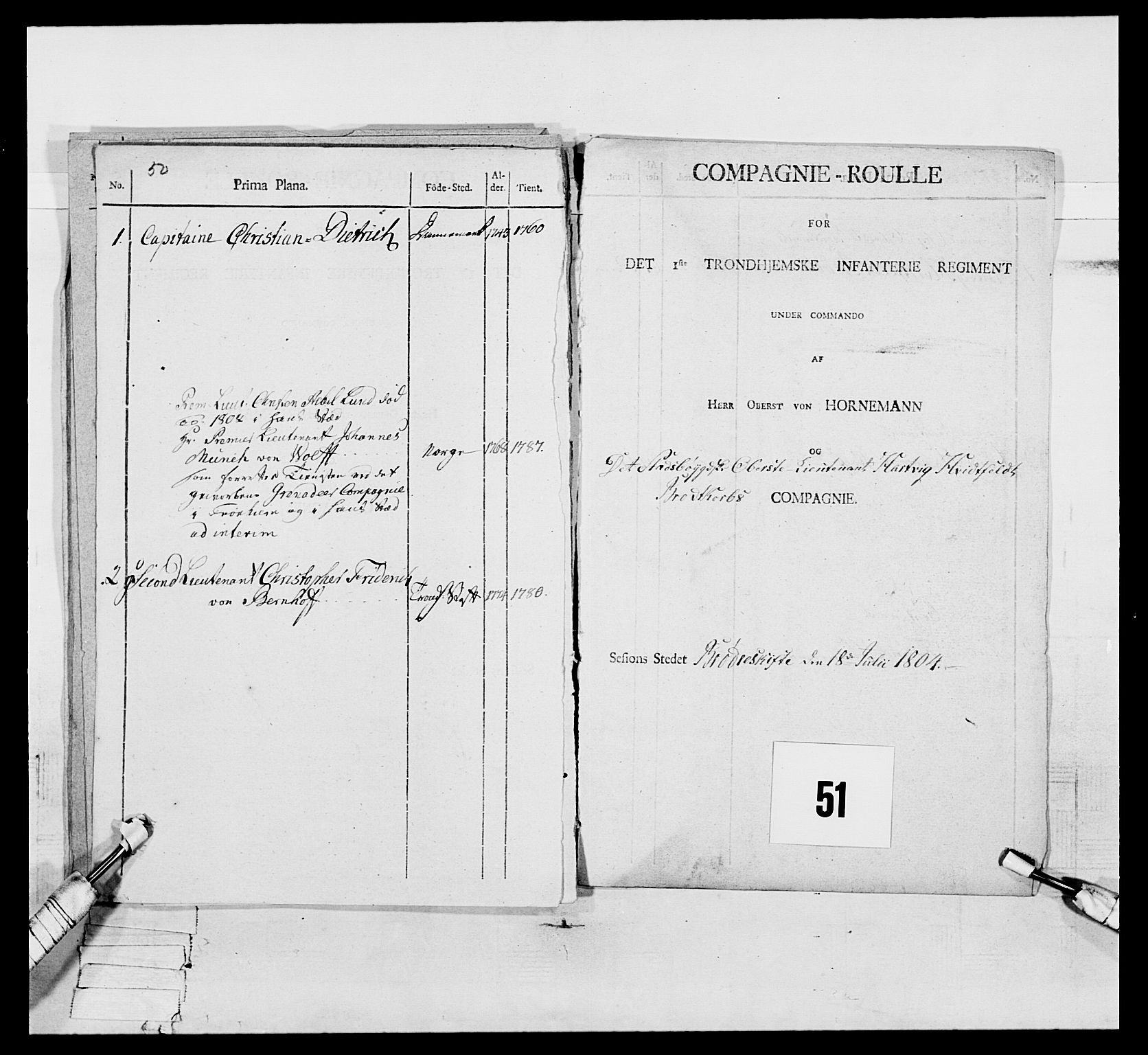 Generalitets- og kommissariatskollegiet, Det kongelige norske kommissariatskollegium, AV/RA-EA-5420/E/Eh/L0075a: 1. Trondheimske nasjonale infanteriregiment, 1789-1811, s. 128