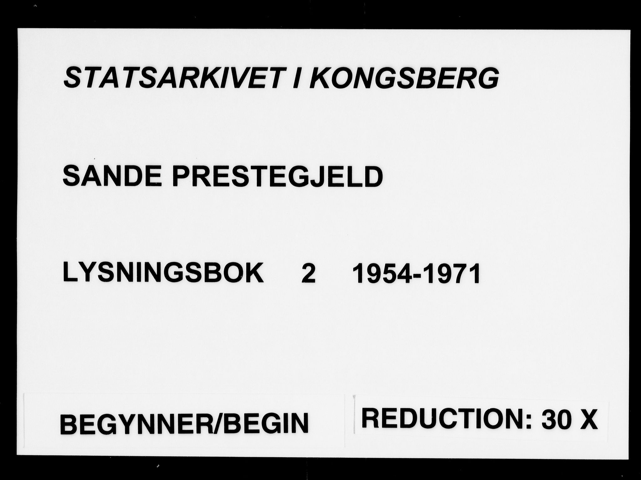 Sande Kirkebøker, AV/SAKO-A-53/H/Ha/L0002: Lysningsprotokoll nr. 2, 1954-1971