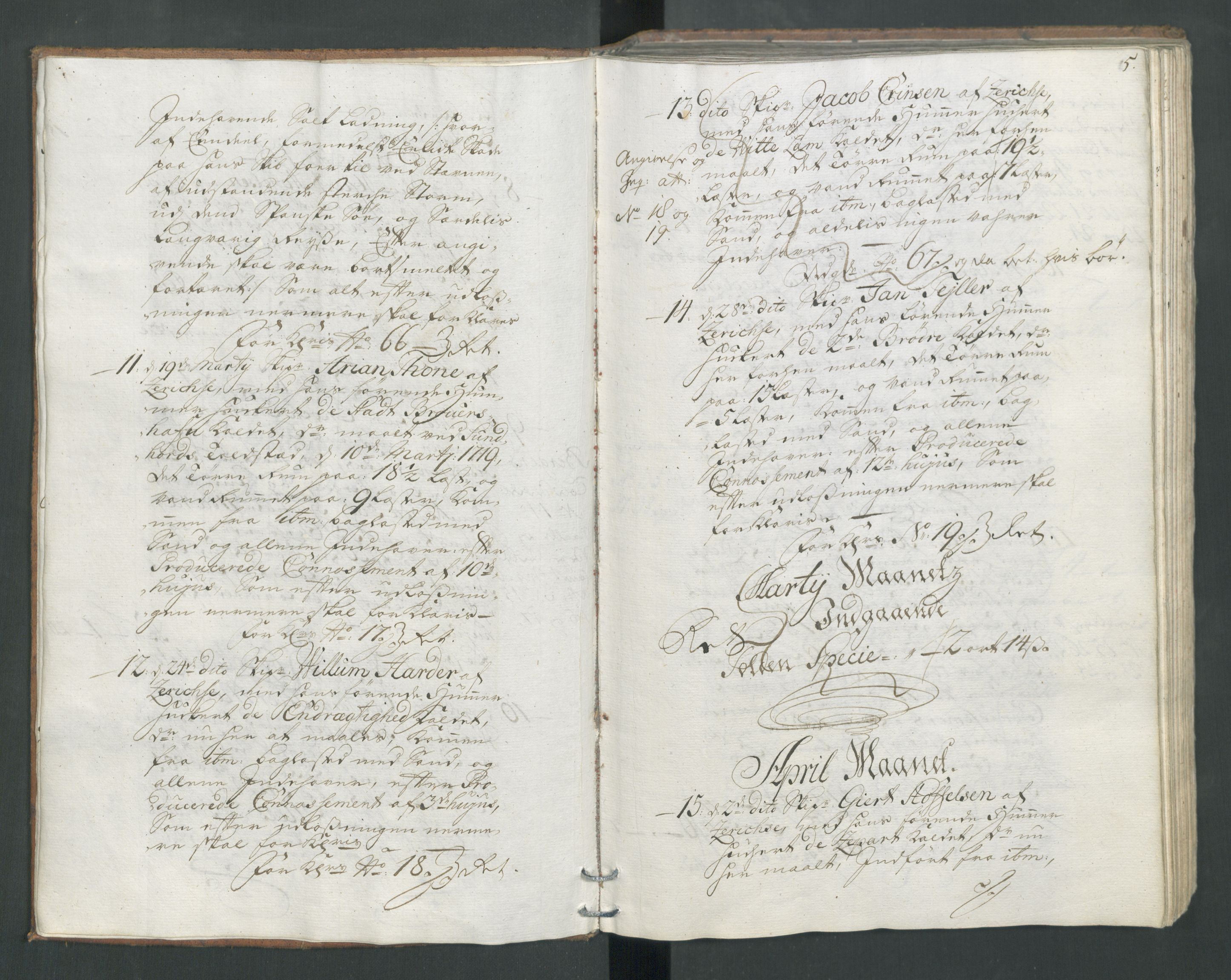 Generaltollkammeret, tollregnskaper, AV/RA-EA-5490/R22/L0011/0001: Tollregnskaper Stavanger / Hovedtollbok, 1731, s. 4b-5a