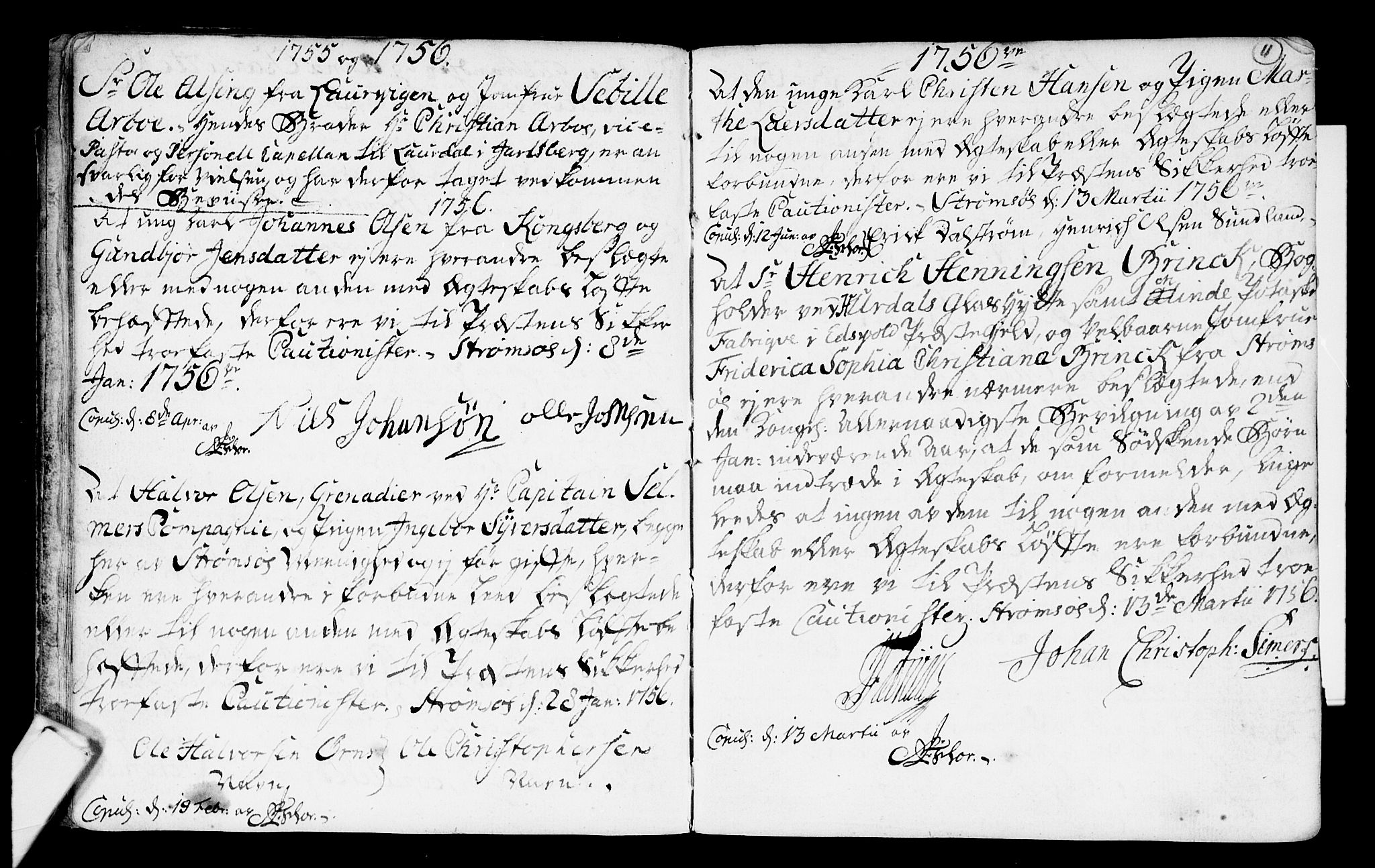 Strømsø kirkebøker, SAKO/A-246/H/Hb/L0001: Forlovererklæringer nr. 1, 1752-1815, s. 11