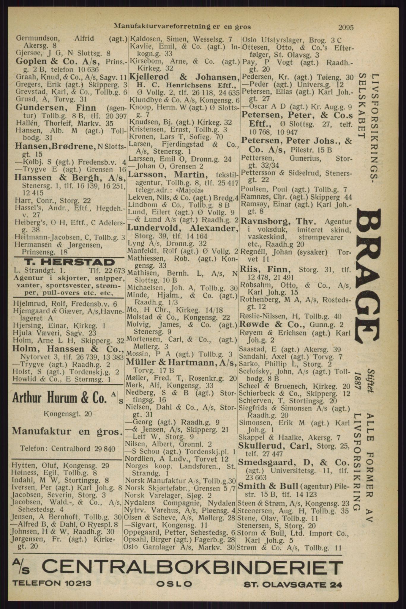 Kristiania/Oslo adressebok, PUBL/-, 1927, s. 2095