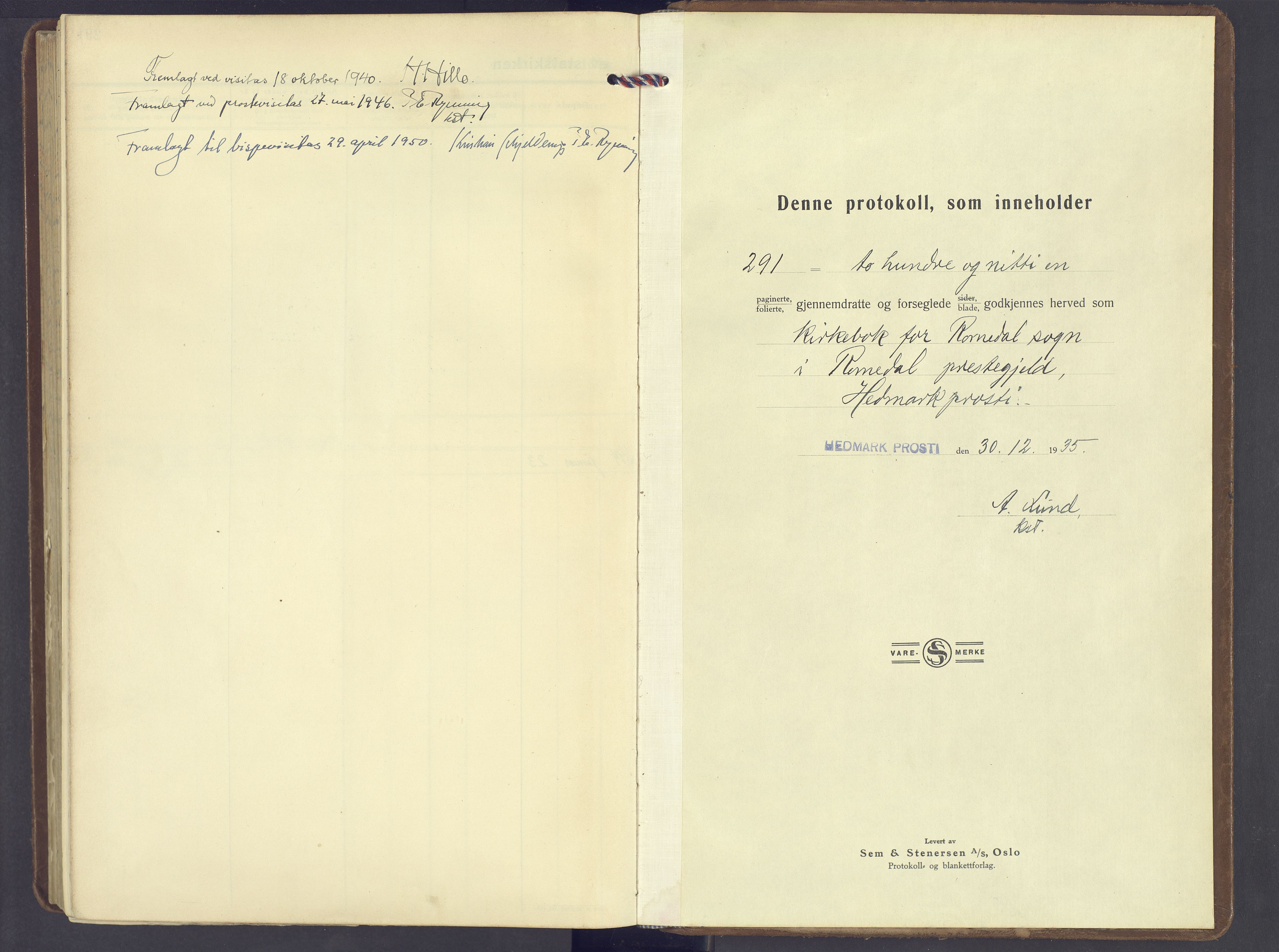 Romedal prestekontor, AV/SAH-PREST-004/K/L0014: Ministerialbok nr. 14, 1936-1949