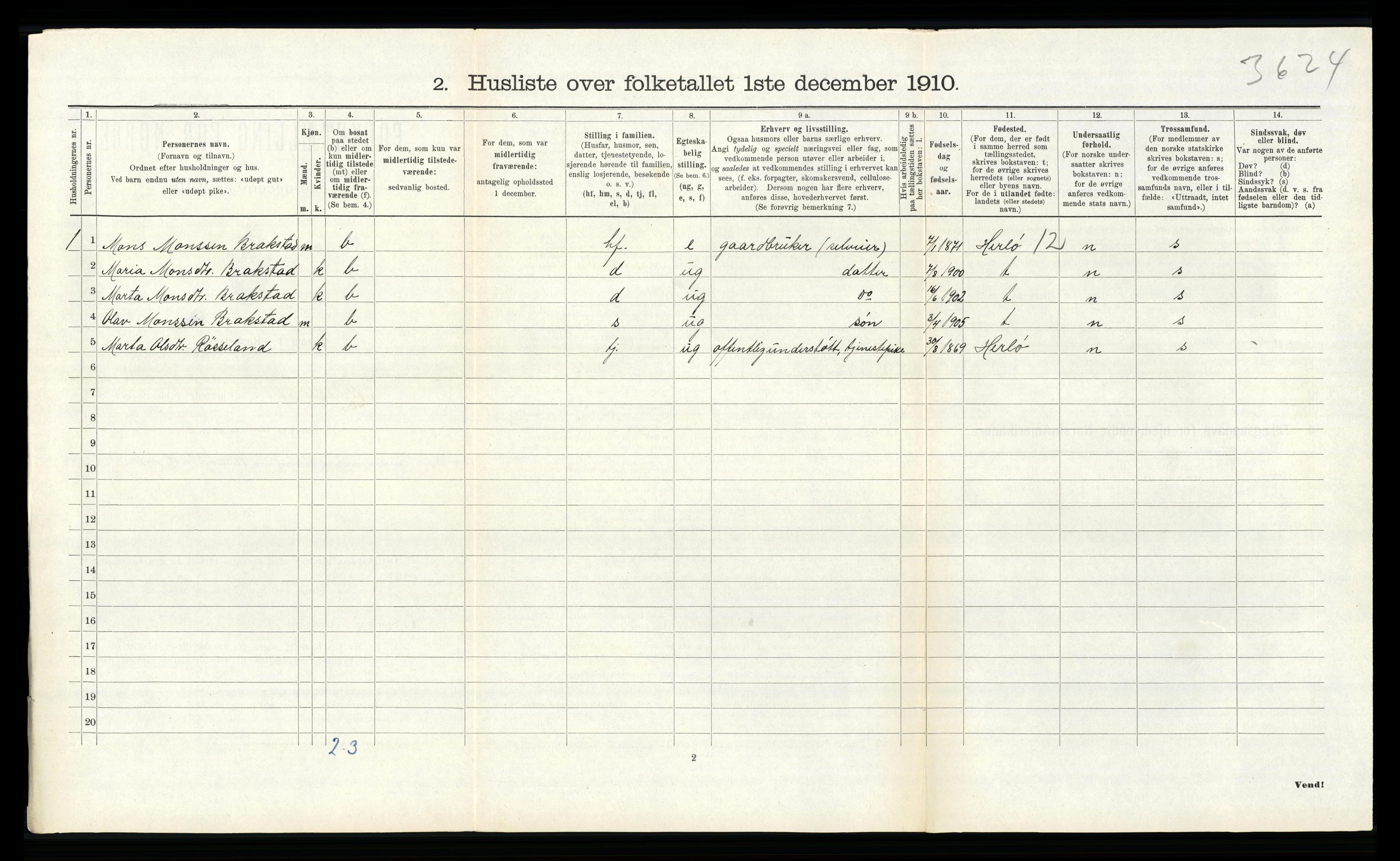 RA, Folketelling 1910 for 1257 Alversund herred, 1910, s. 145