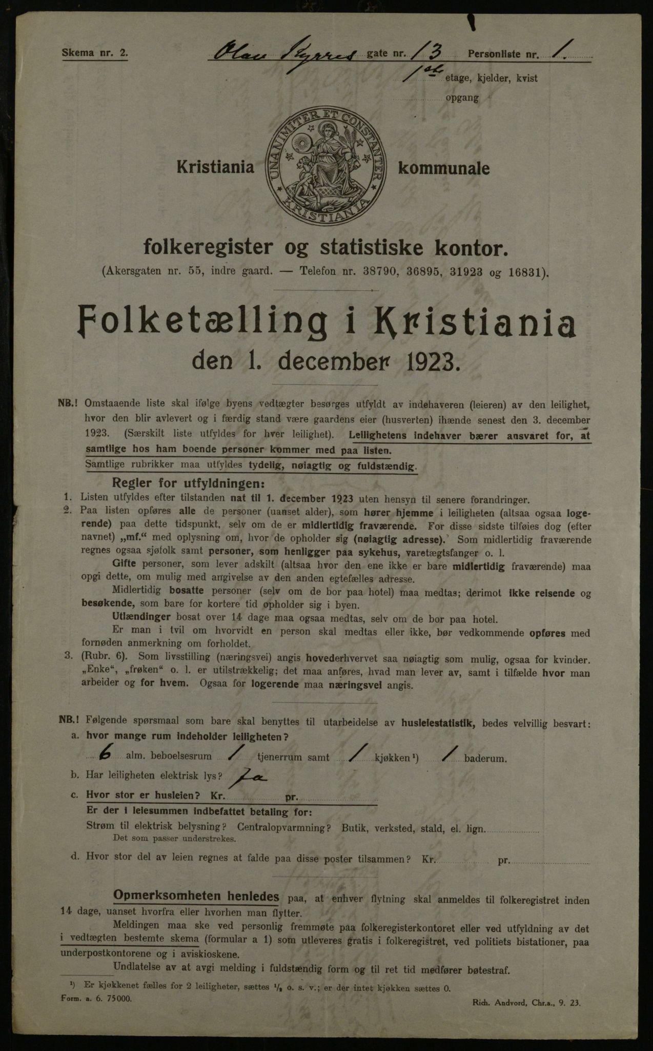 OBA, Kommunal folketelling 1.12.1923 for Kristiania, 1923, s. 82804