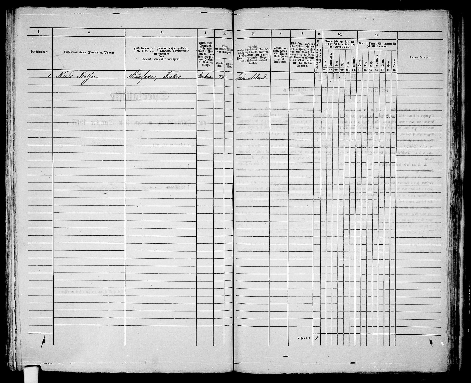 RA, Folketelling 1865 for 0905B Vestre Moland prestegjeld, Lillesand ladested, 1865, s. 284