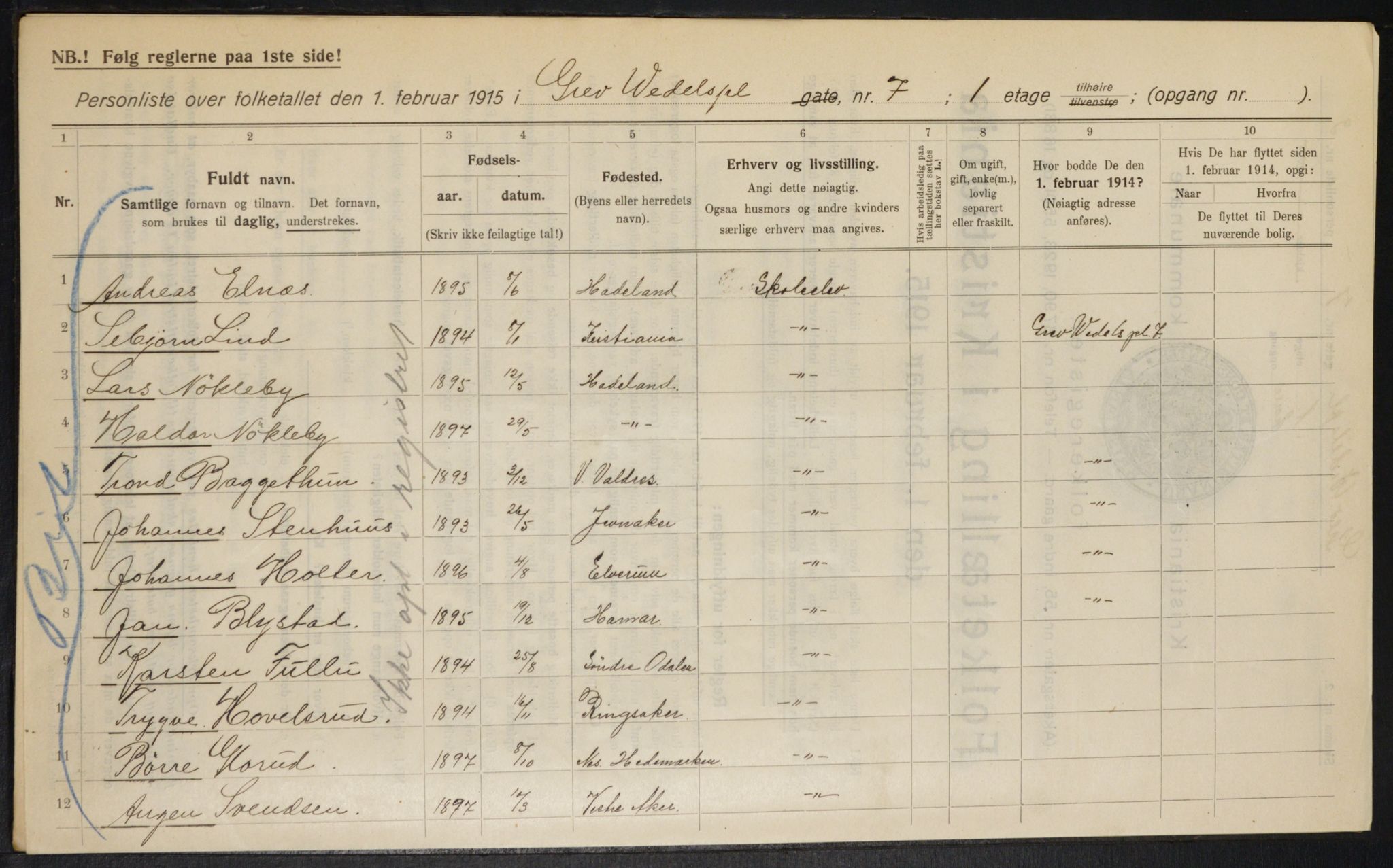 OBA, Kommunal folketelling 1.2.1915 for Kristiania, 1915, s. 29568