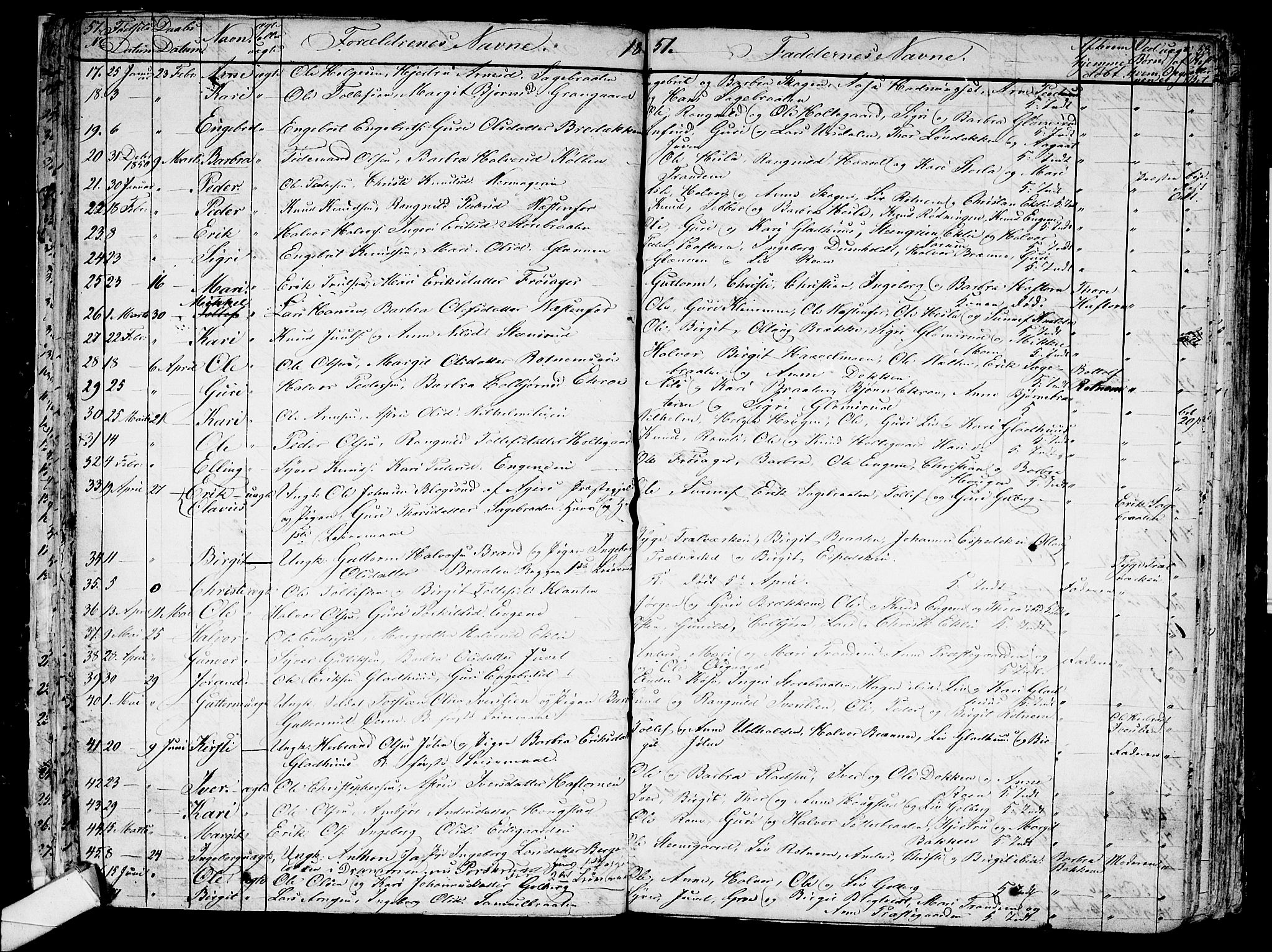 Gol kirkebøker, AV/SAKO-A-226/G/Ga/L0001: Klokkerbok nr. I 1, 1841-1860, s. 57-58