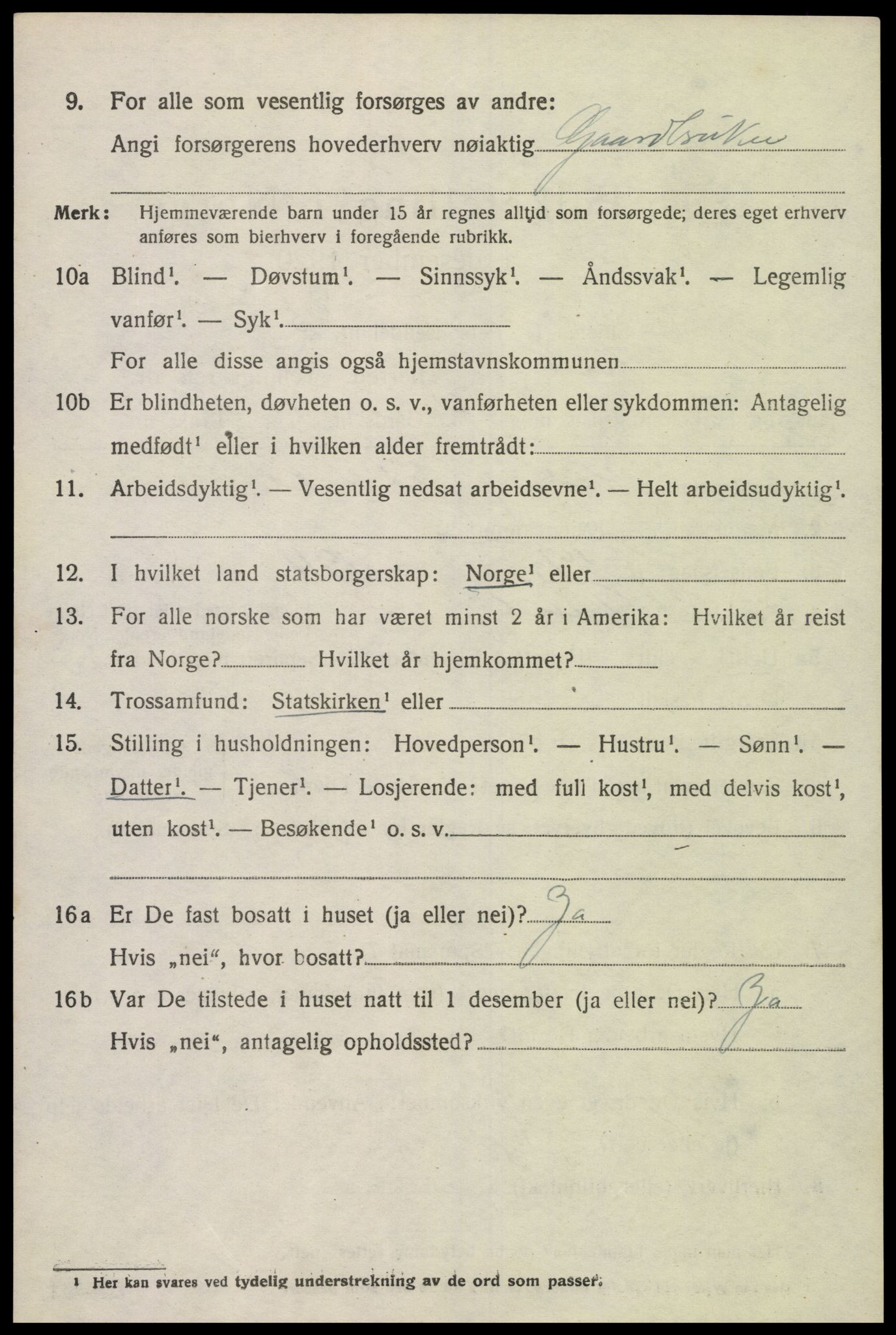 SAK, Folketelling 1920 for 1013 Tveit herred, 1920, s. 3175